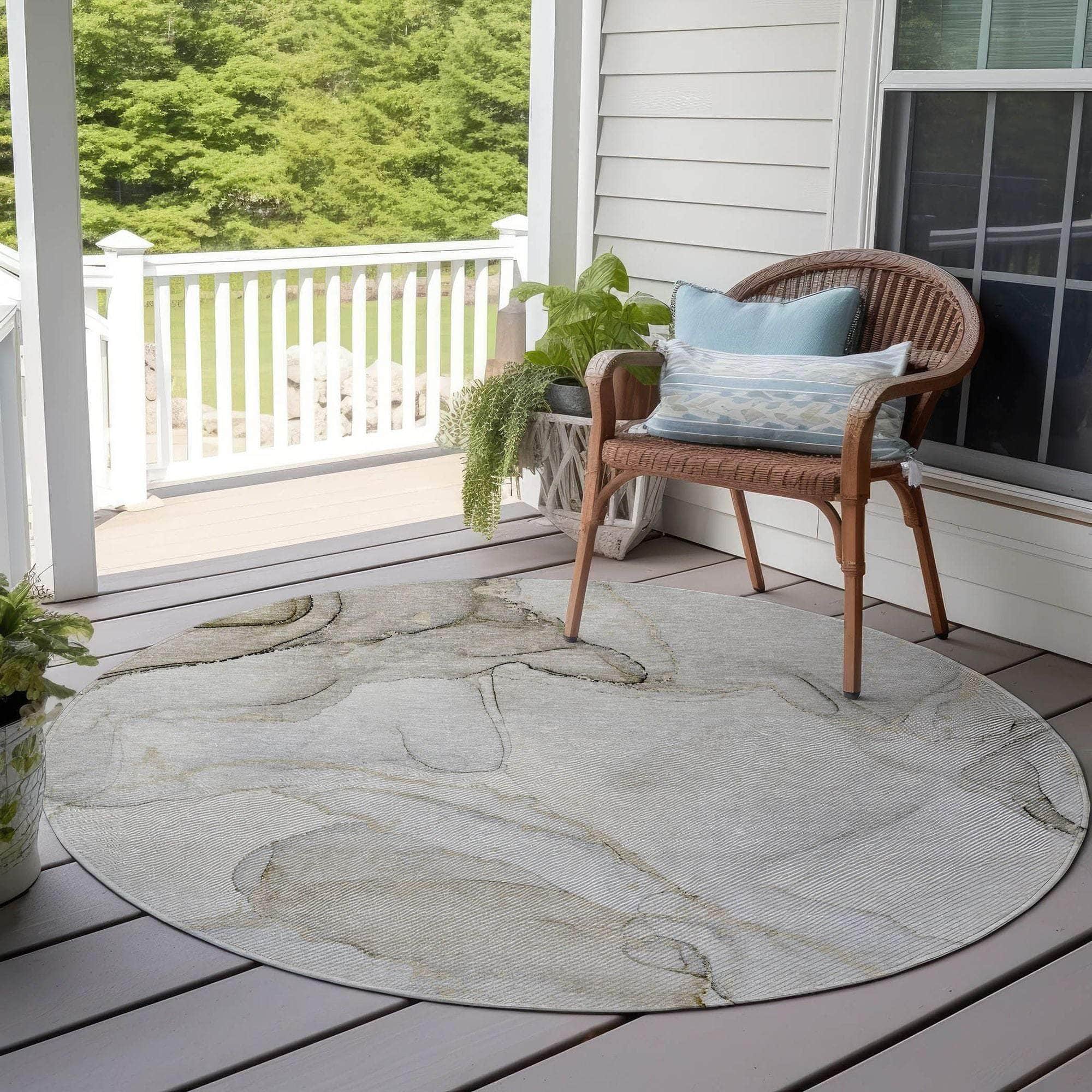 Machine Made ACN523 Beige Brown Rugs