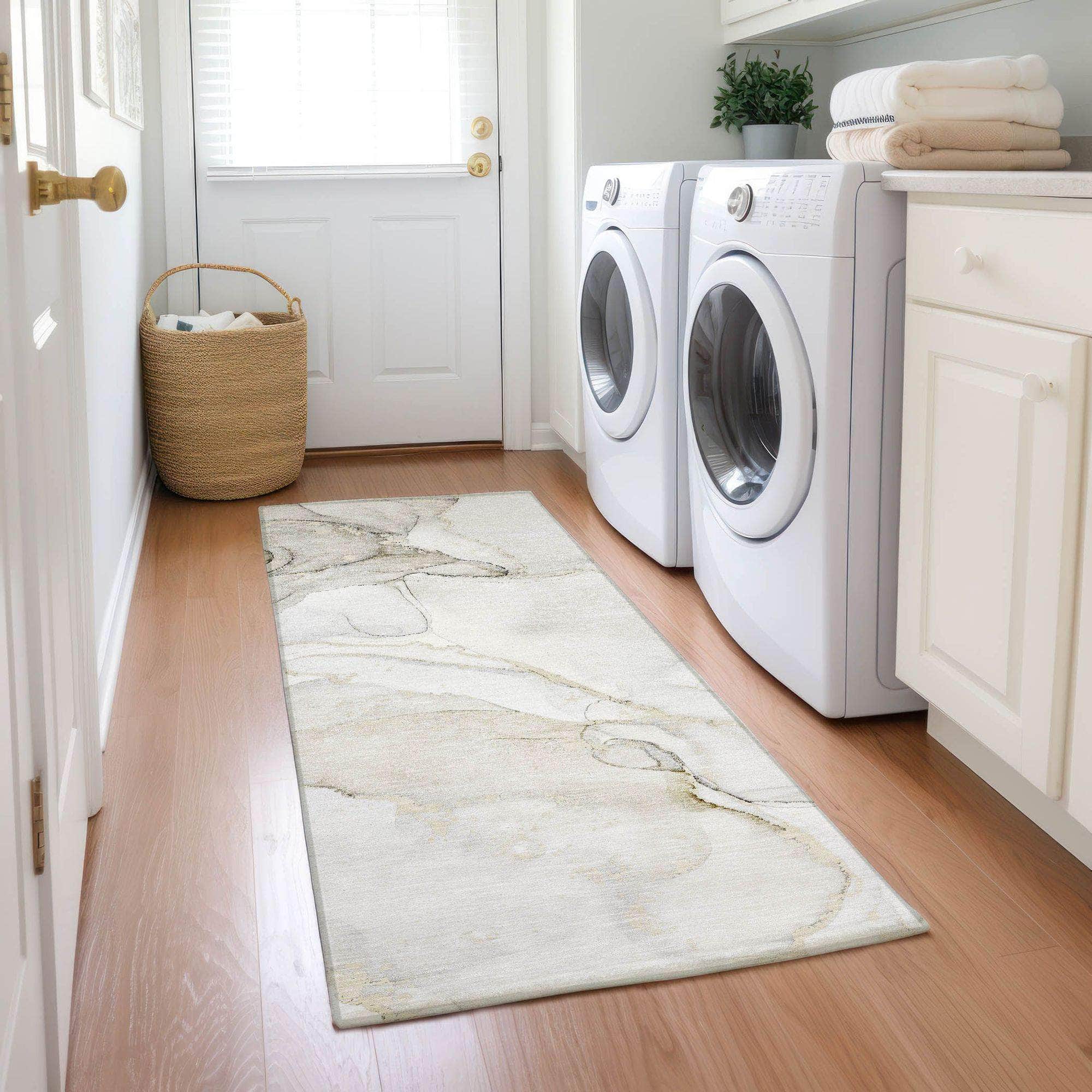 Machine Made ACN523 Beige Brown Rugs