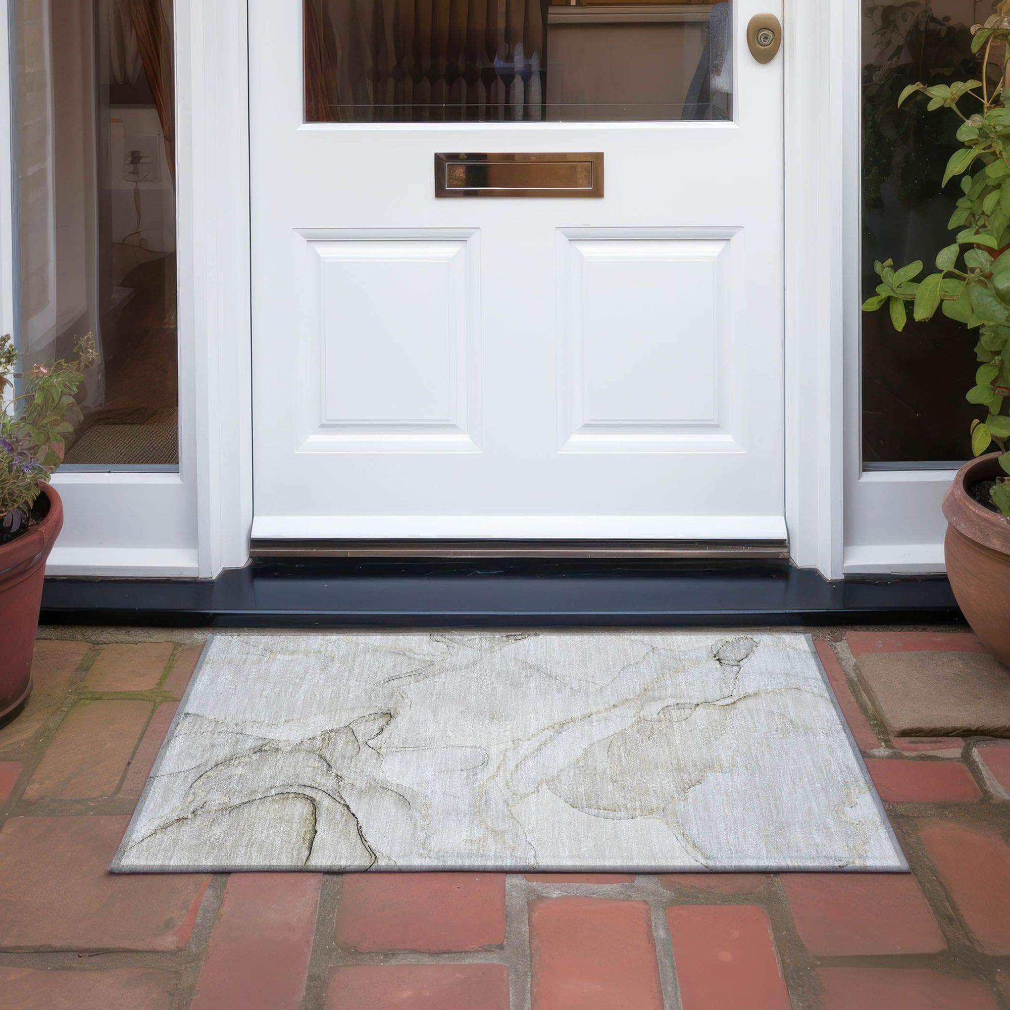 Machine Made ACN523 Beige Brown Rugs