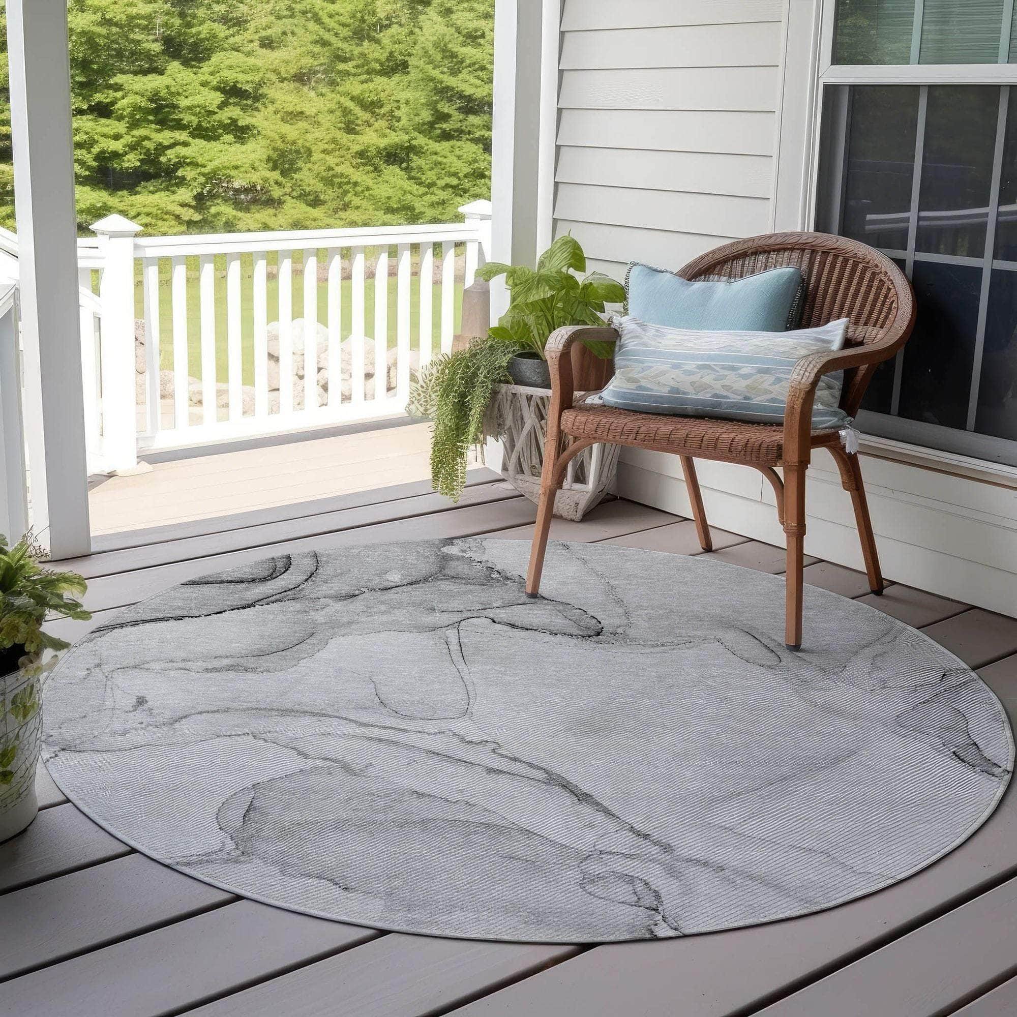 Machine Made ACN523 Silver Gray Rugs