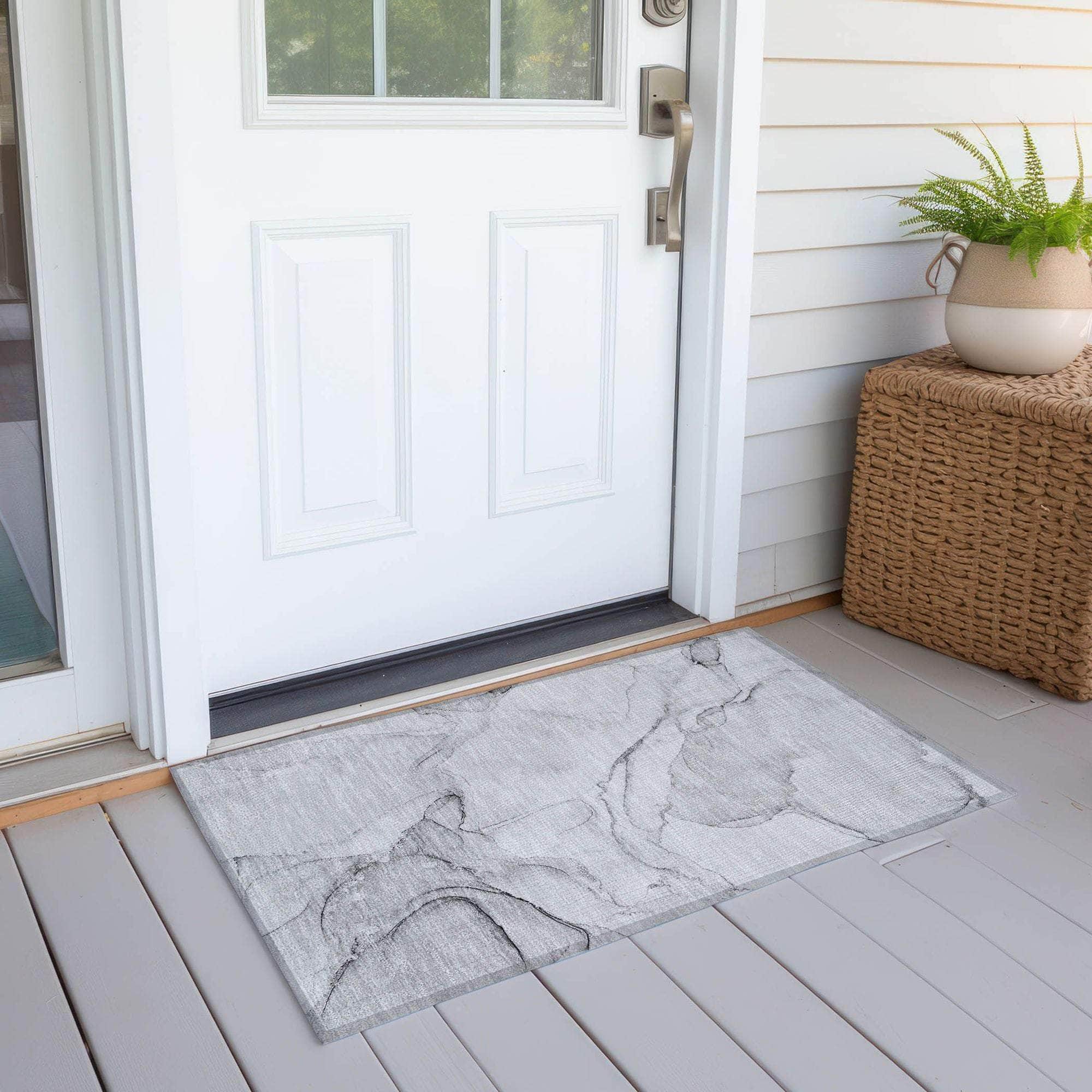 Machine Made ACN523 Silver Gray Rugs