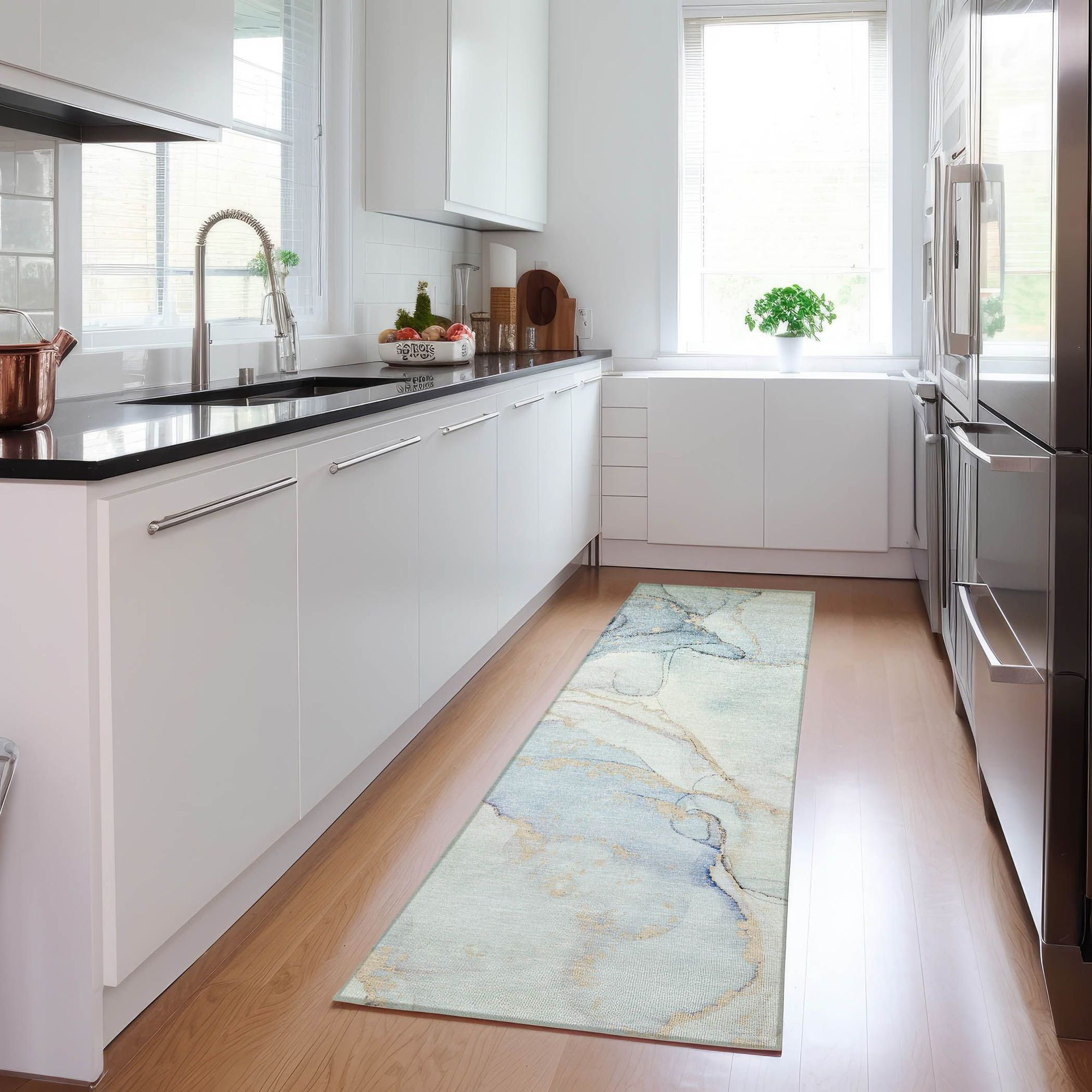 Machine Made ACN523 Sky Blue Rugs