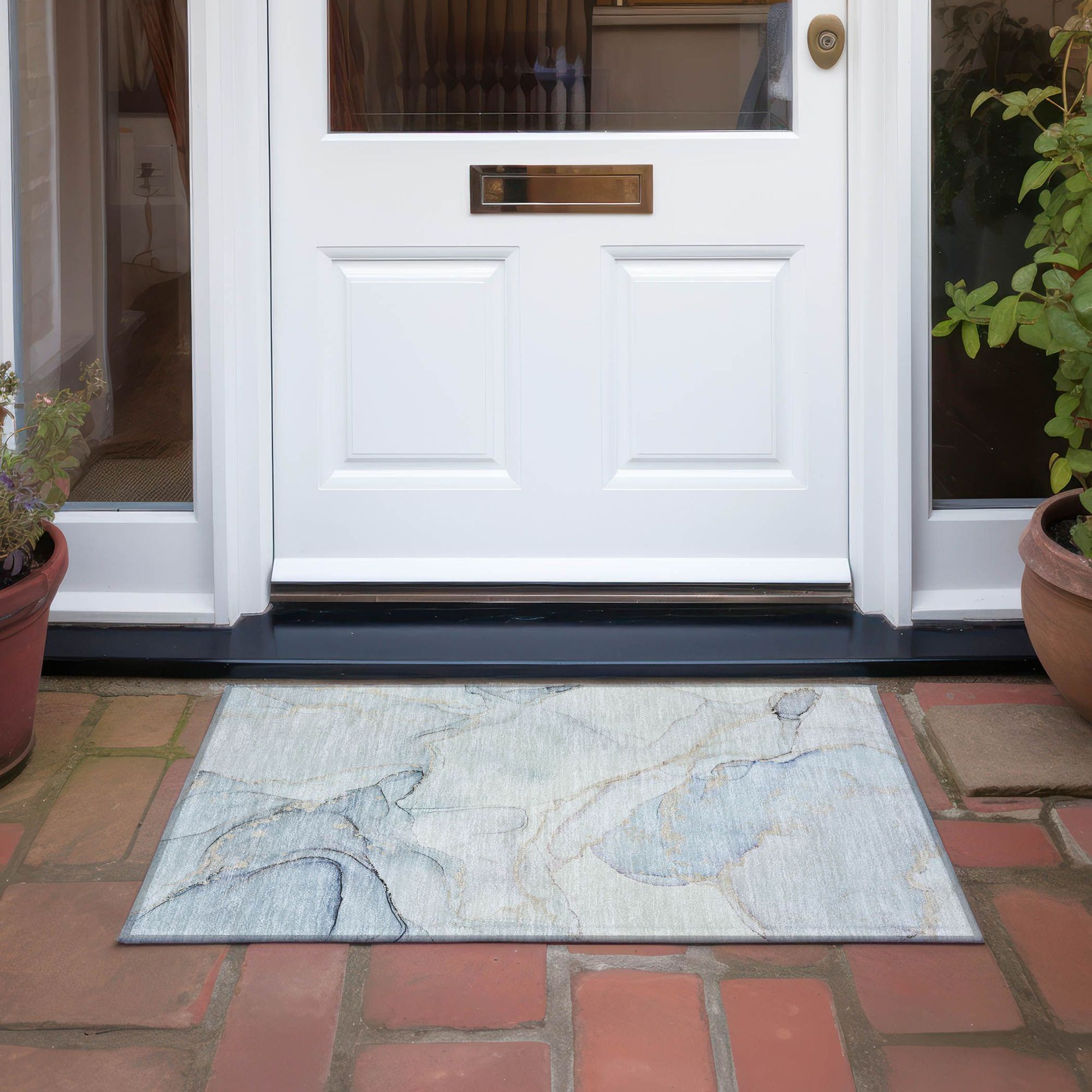 Machine Made ACN523 Sky Blue Rugs