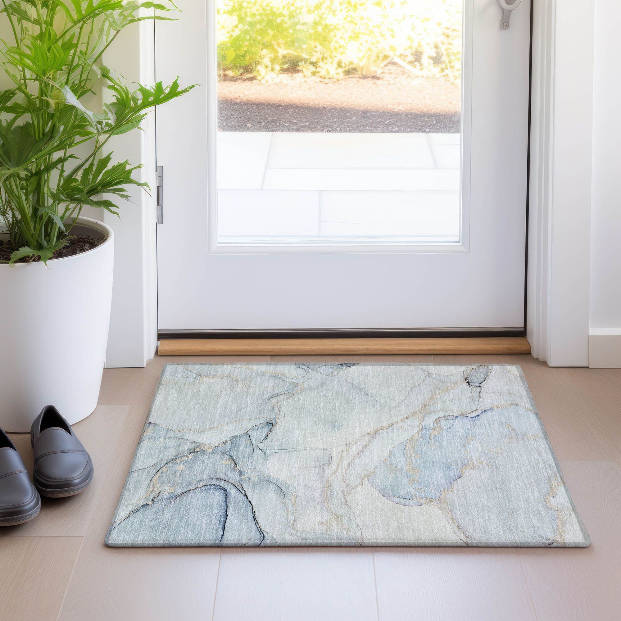 Machine Made ACN523 Sky Blue Rugs