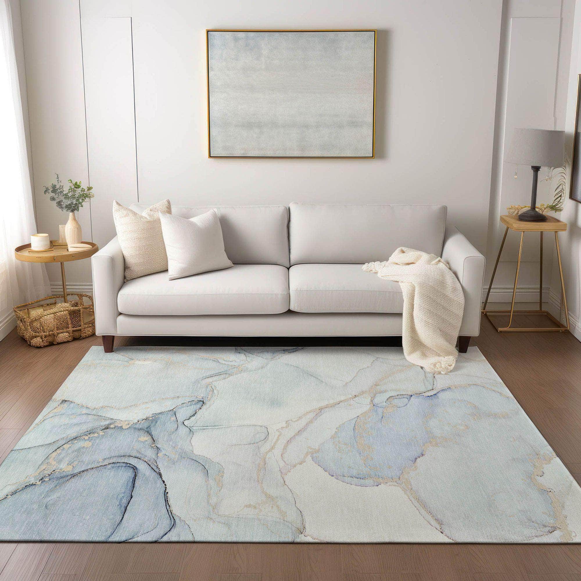 Machine Made ACN523 Sky Blue Rugs