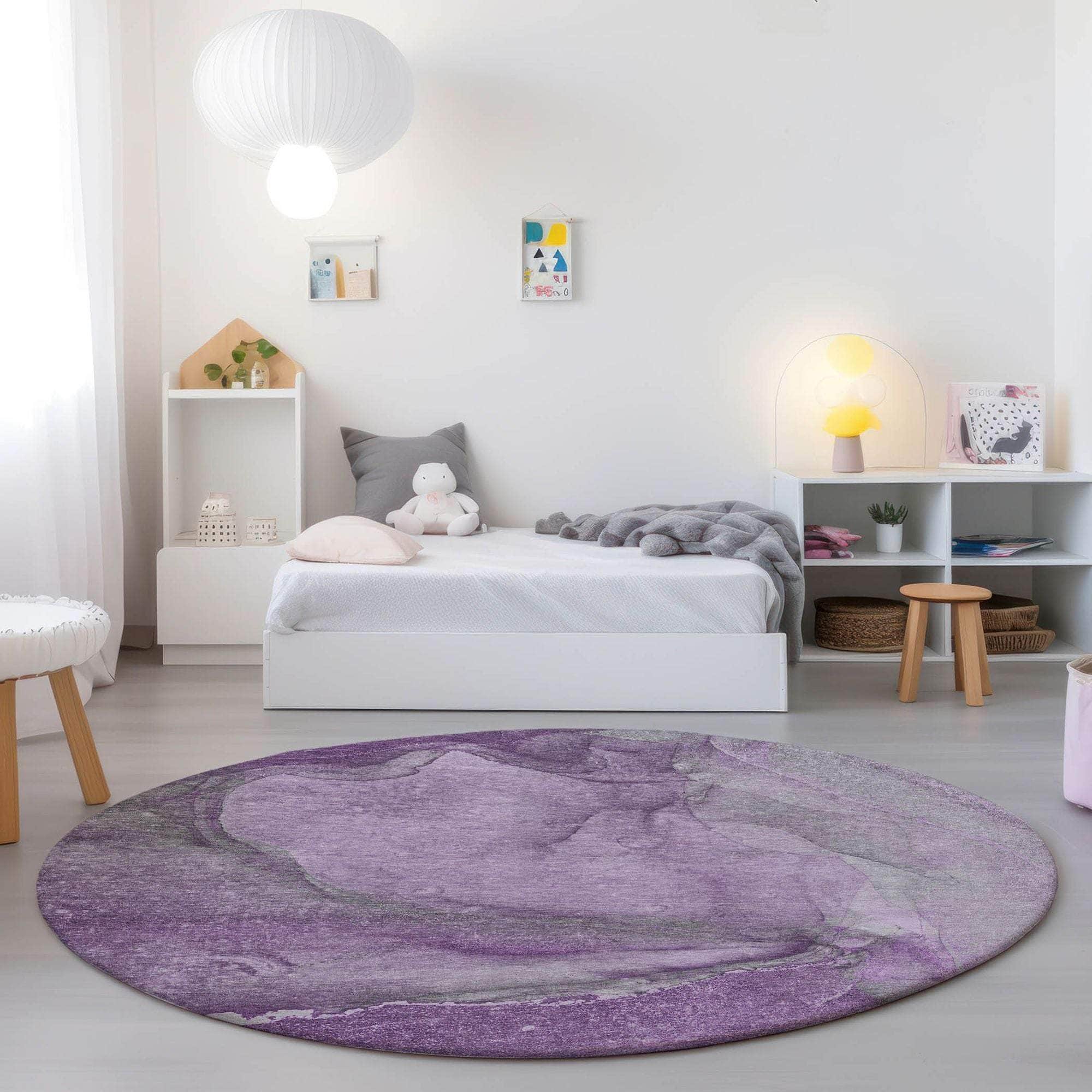 Machine Made ACN524 Lilac Purple Rugs