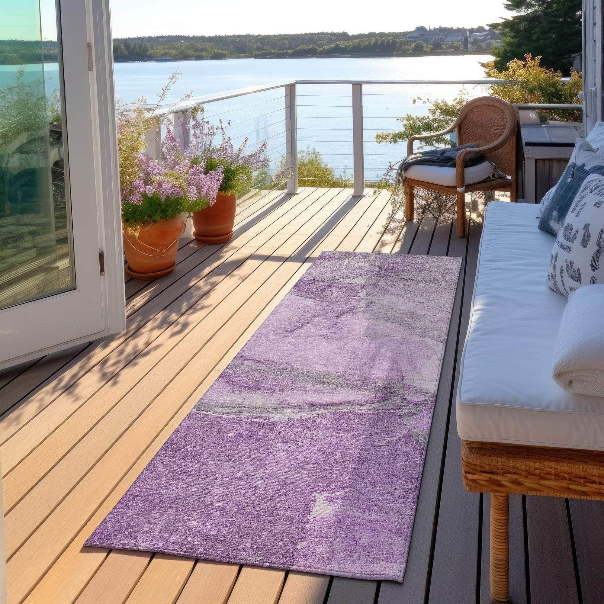 Machine Made ACN524 Lilac Purple Rugs