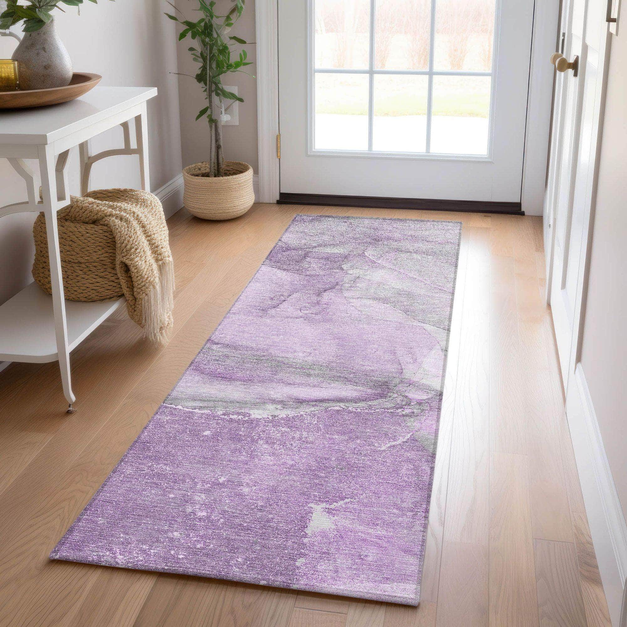 Machine Made ACN524 Lilac Purple Rugs