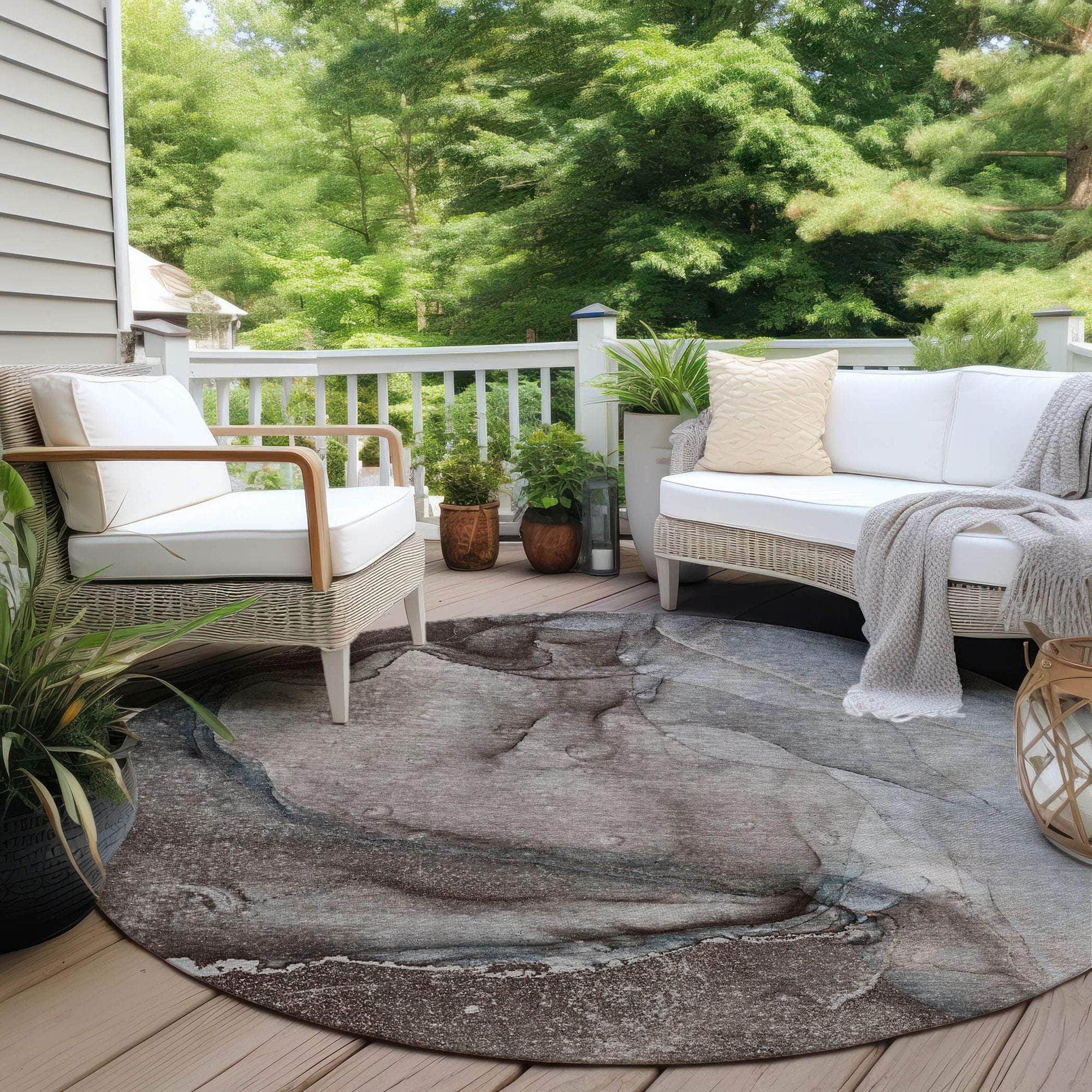 Machine Made ACN524 Taupe Brown Rugs
