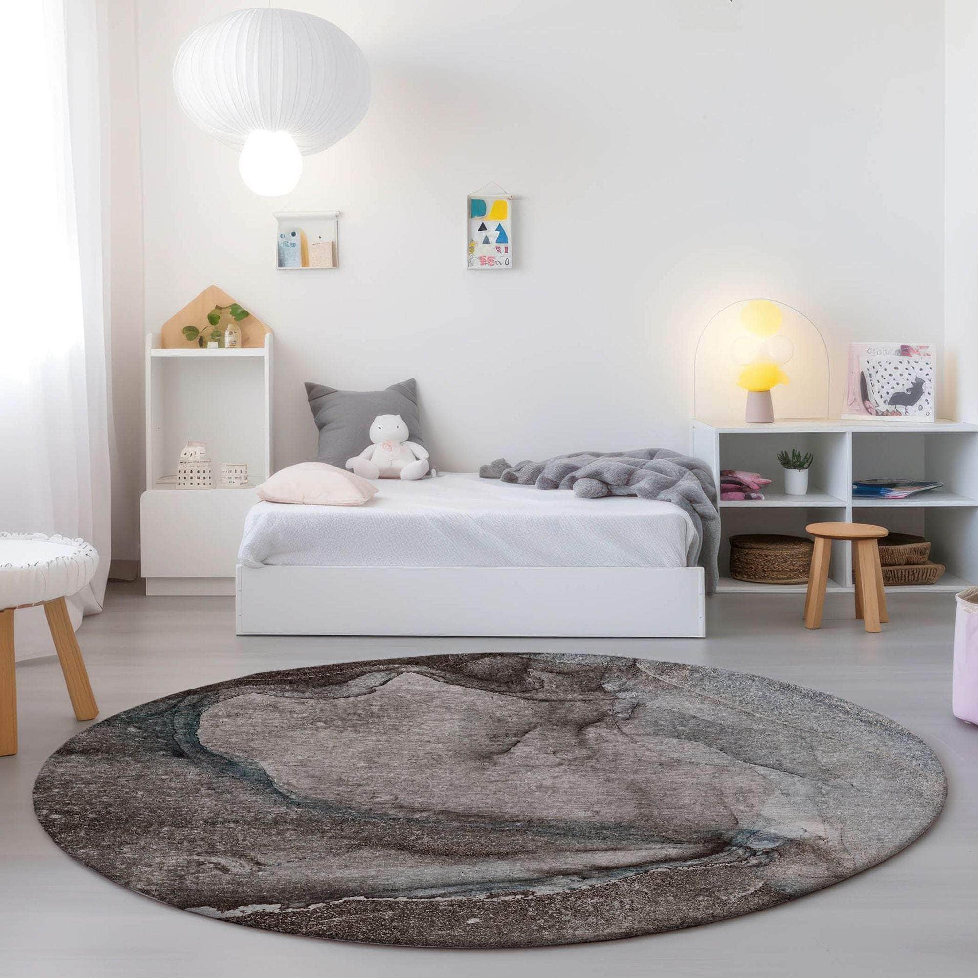 Machine Made ACN524 Taupe Brown Rugs