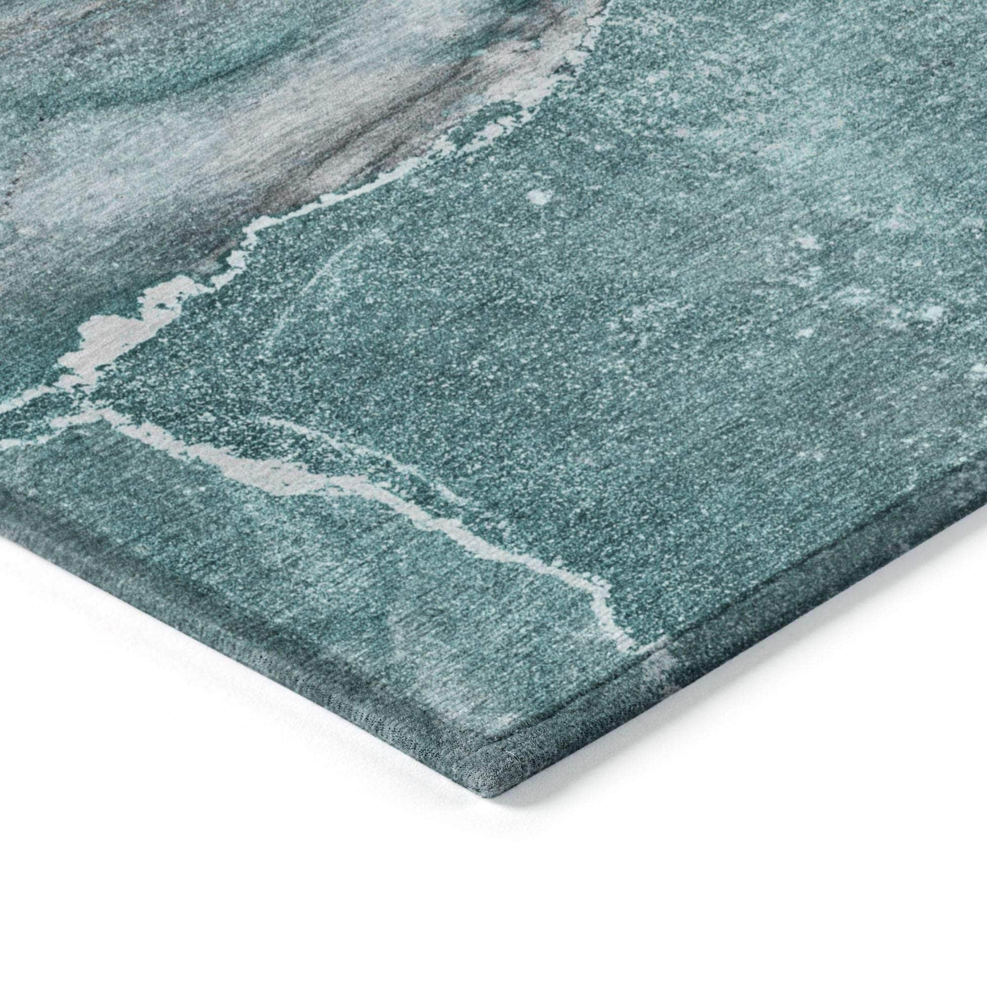 Machine Made ACN524 Teal Rugs