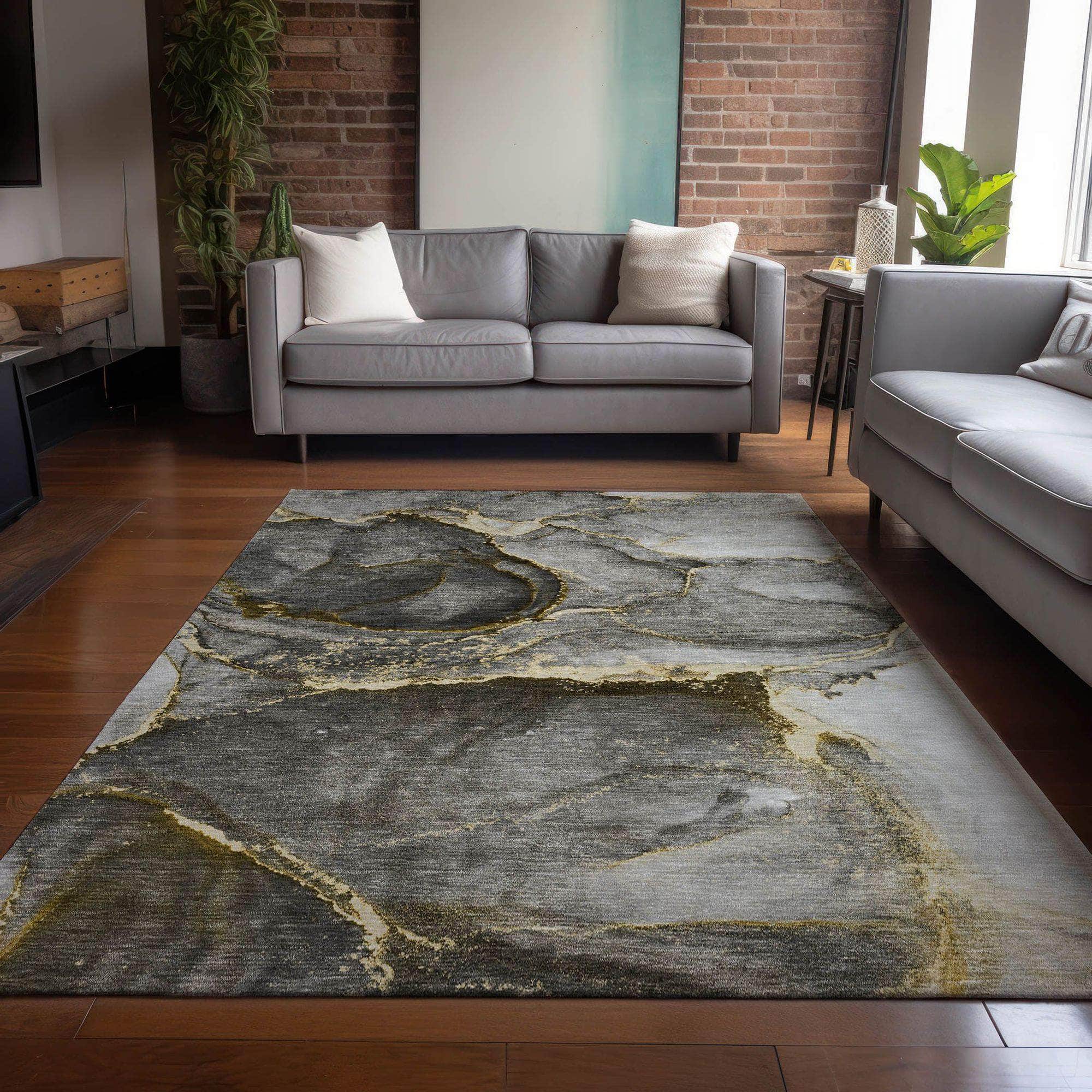 Machine Made ACN525 Gold Rugs