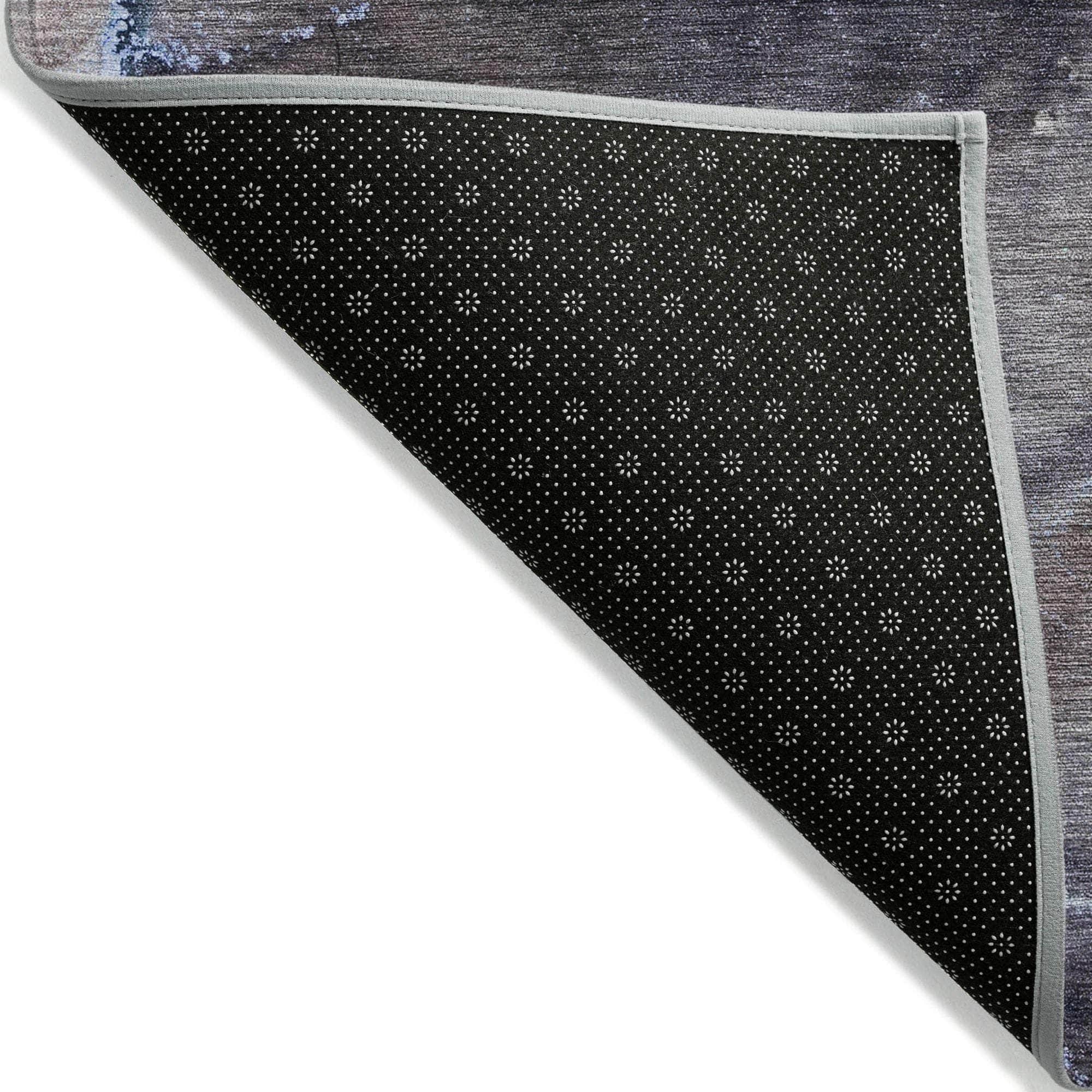 Machine Made ACN525 Navy Blue Rugs