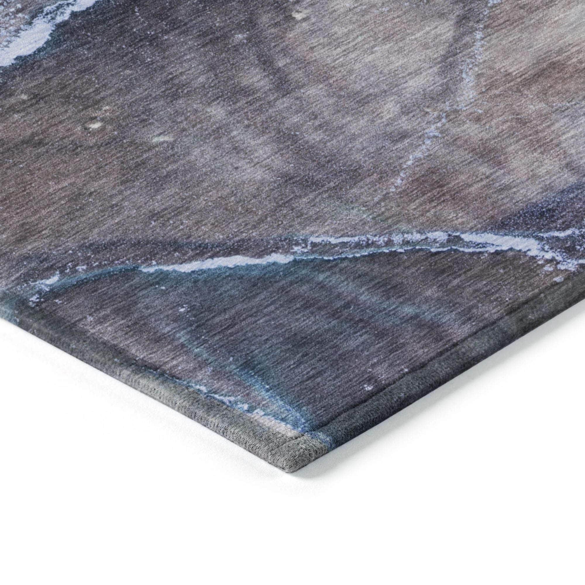 Machine Made ACN525 Navy Blue Rugs