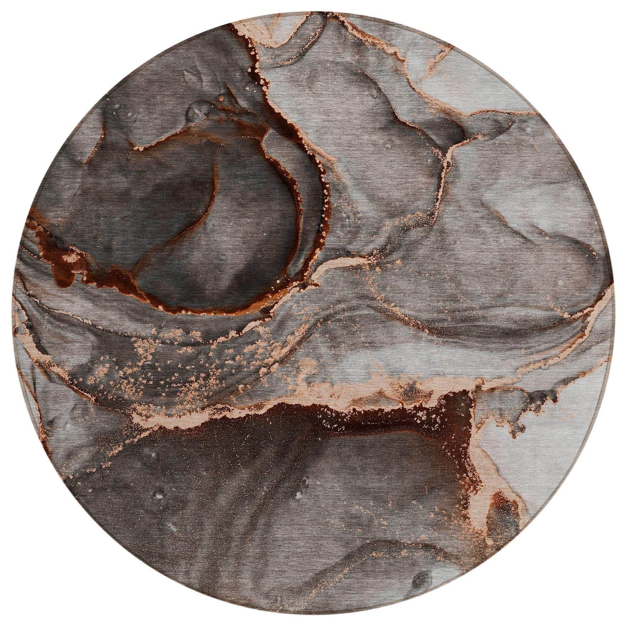 Machine Washable Peach Orange Rug - Indoor / Outdoor - Kids / Pet Friendly Watercolors Print Rug