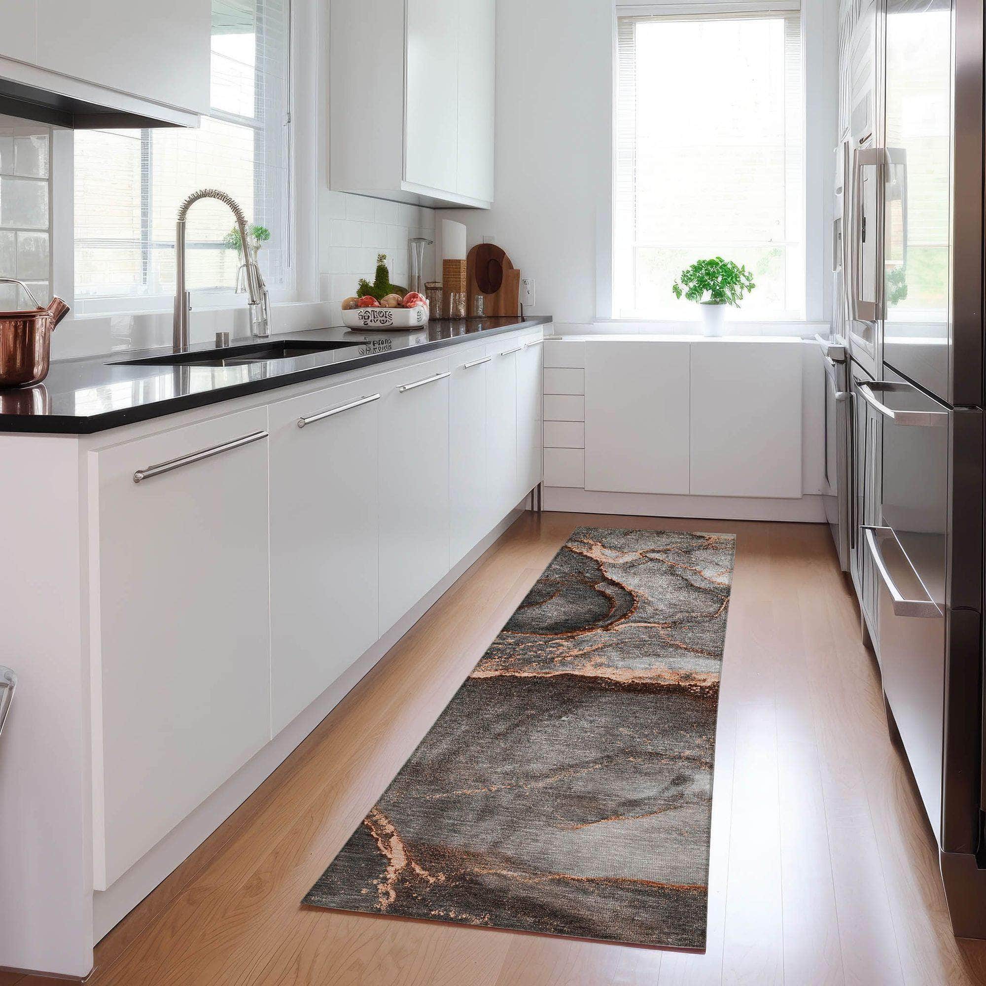 Machine Made ACN525 Peach Orange Rugs