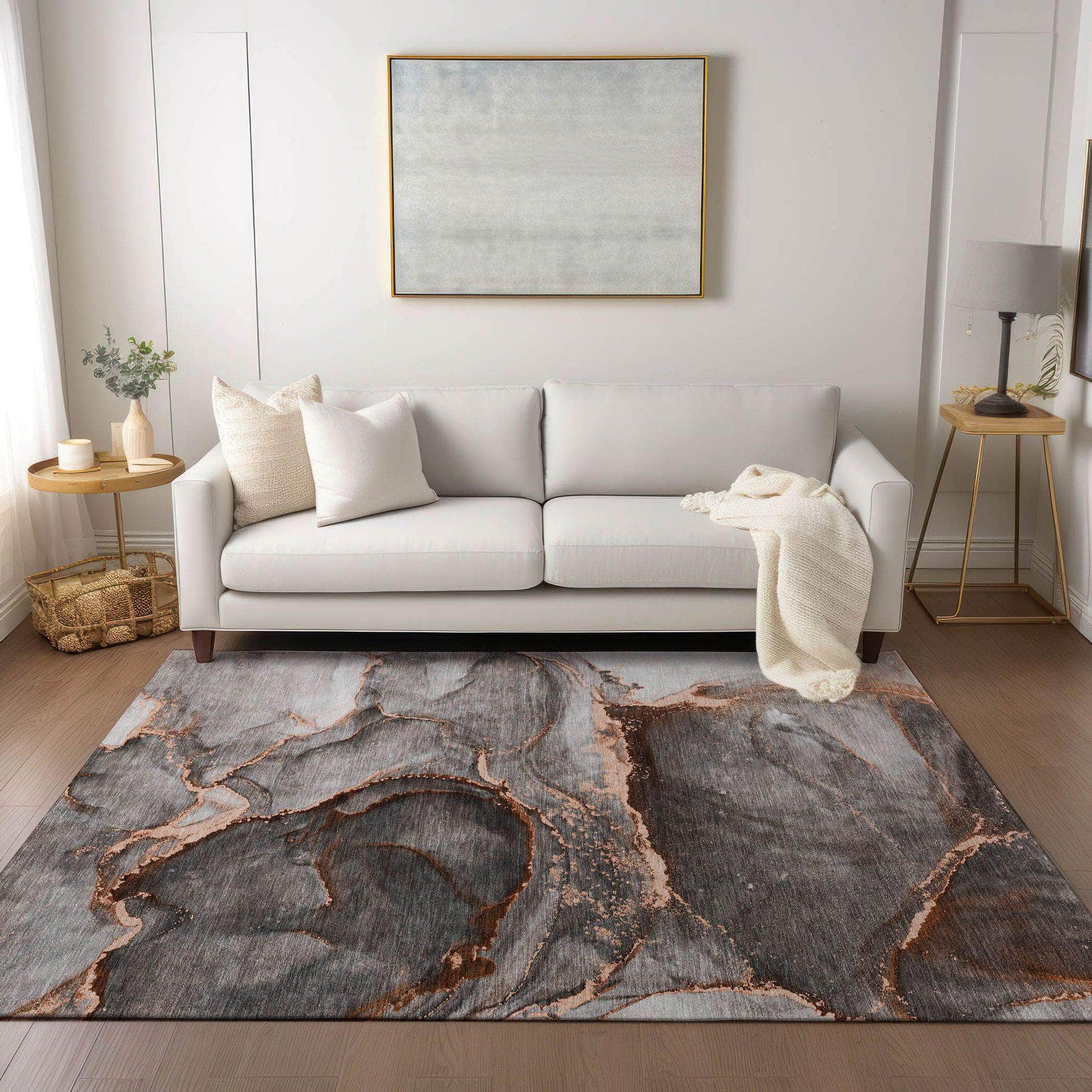 Machine Made ACN525 Peach Orange Rugs