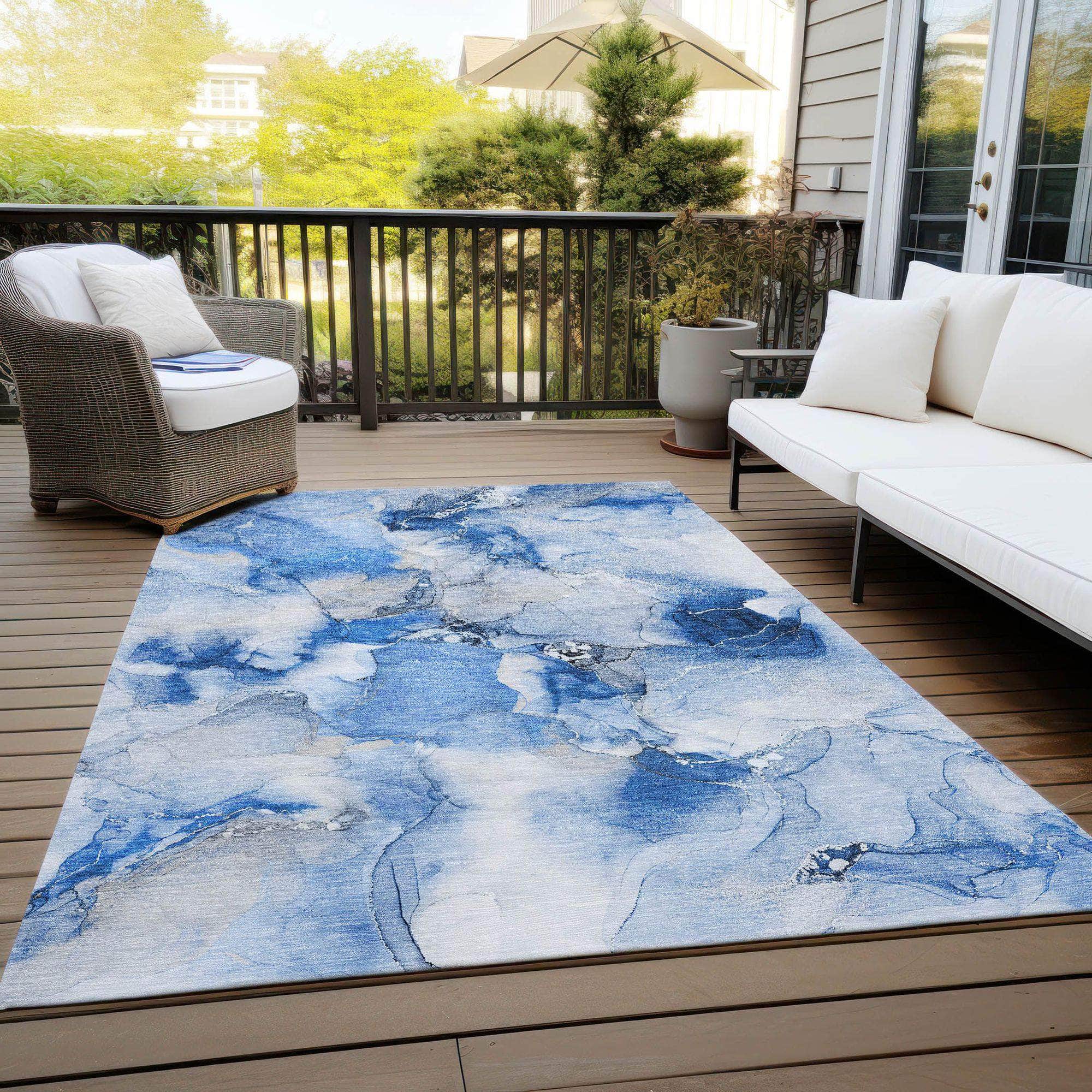 Machine Made ACN526 Navy Blue Rugs