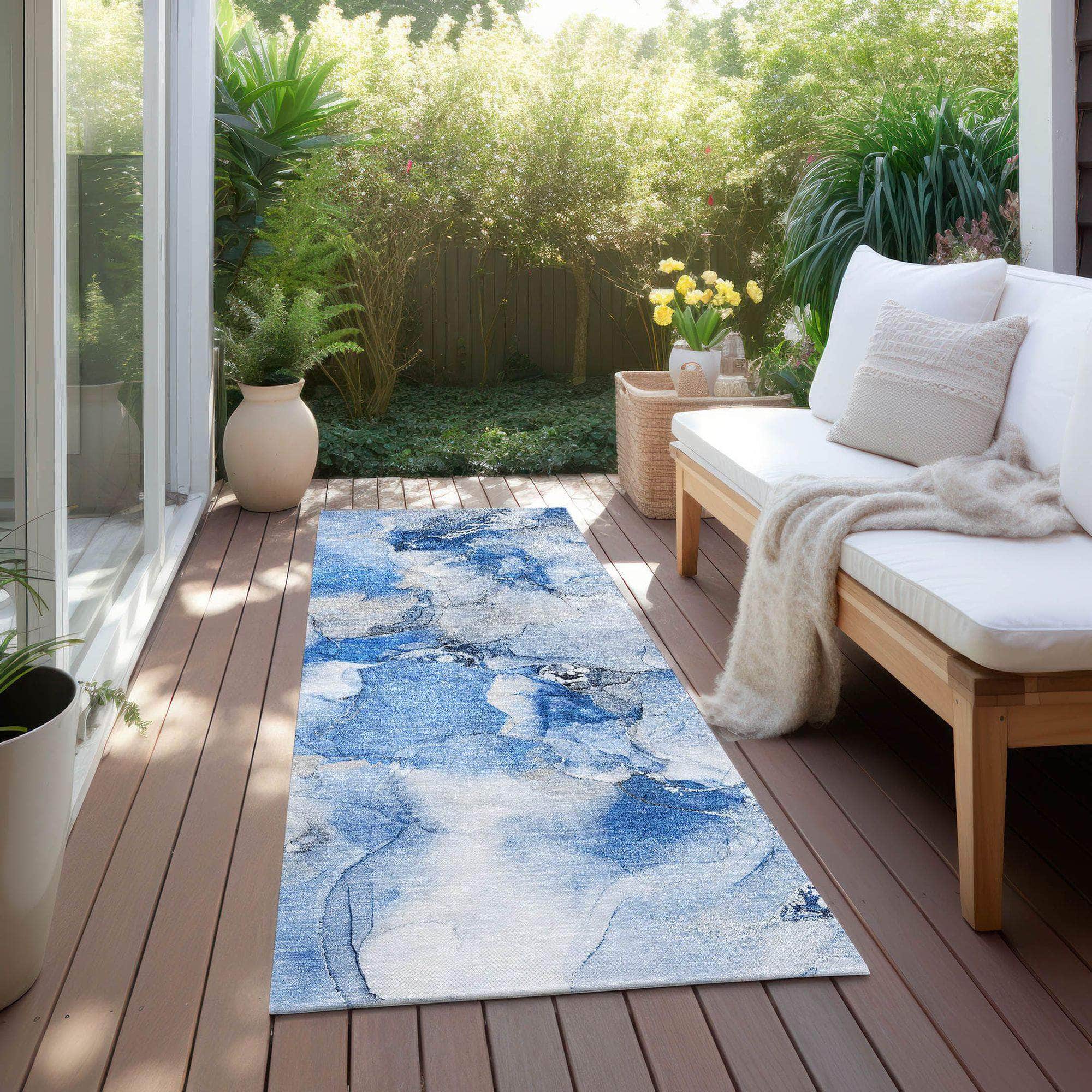 Machine Made ACN526 Navy Blue Rugs