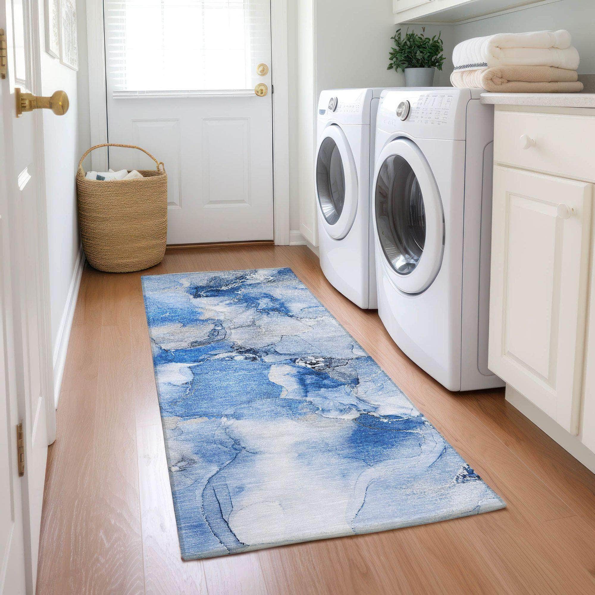 Machine Made ACN526 Navy Blue Rugs
