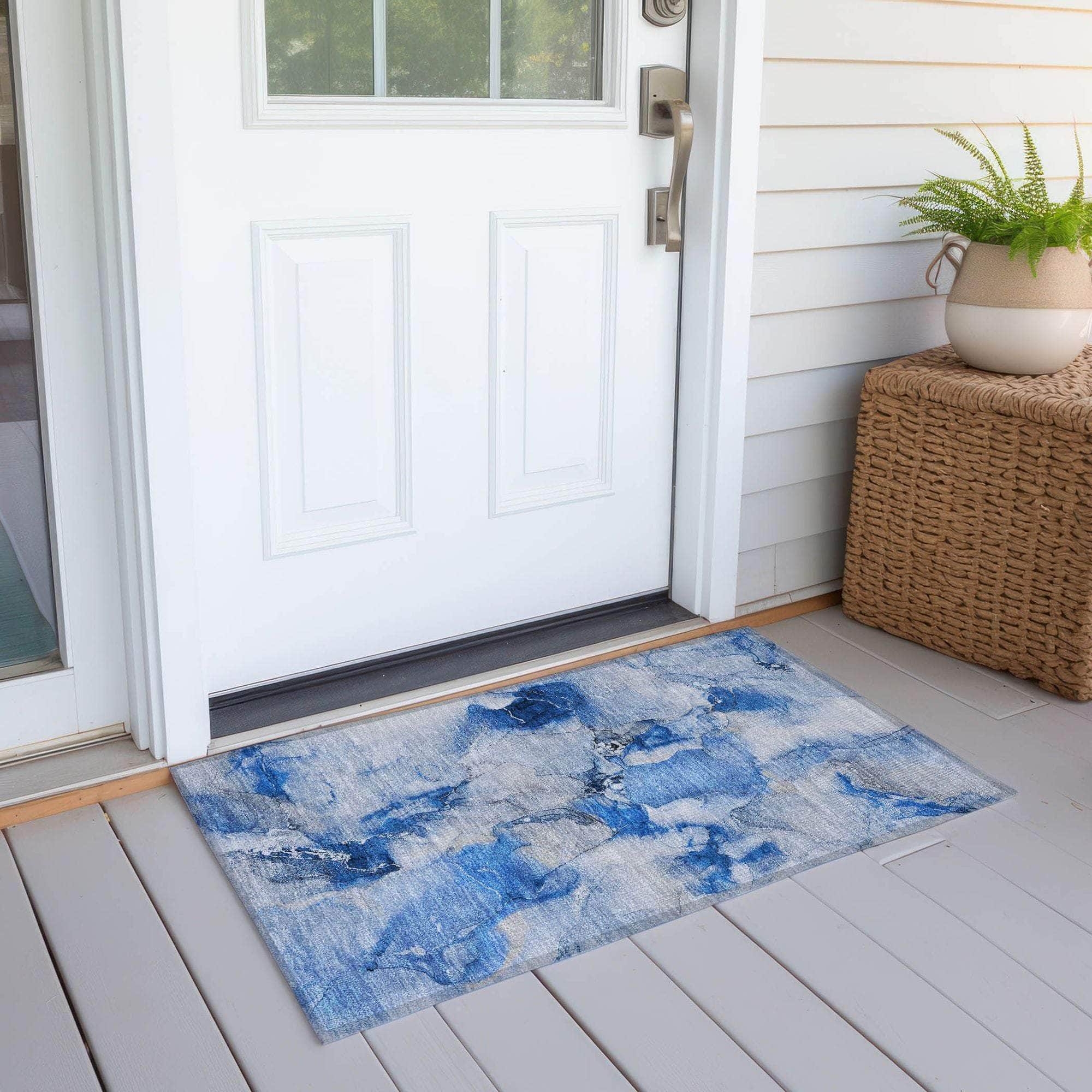 Machine Made ACN526 Navy Blue Rugs