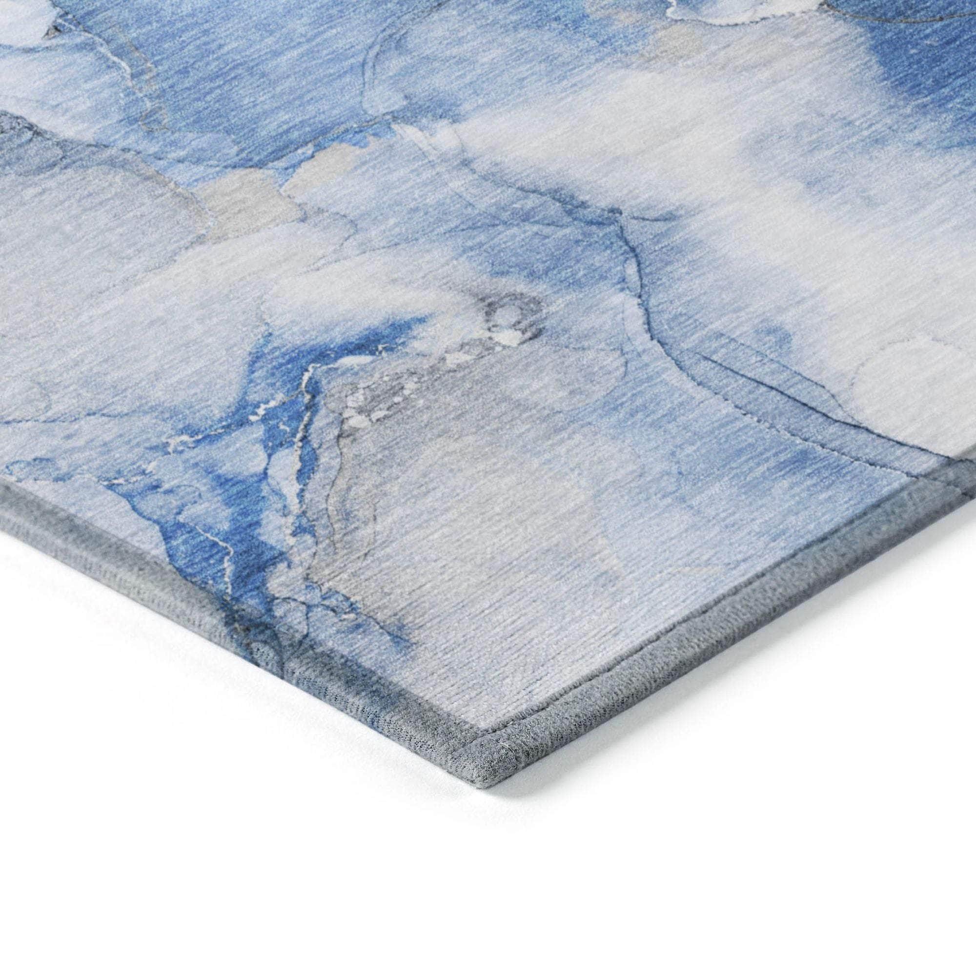 Machine Made ACN526 Navy Blue Rugs