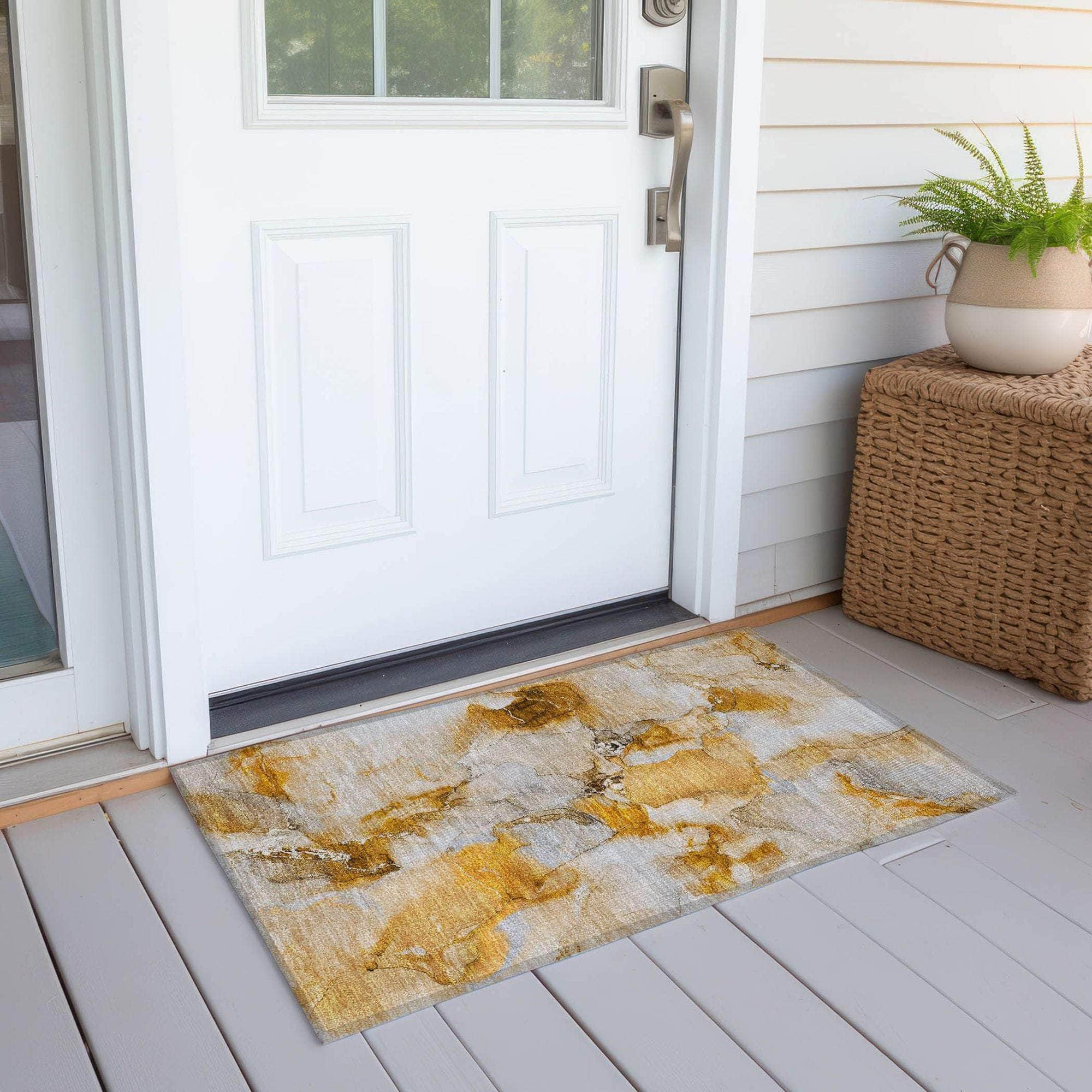 Machine Made ACN526 Orange Rugs