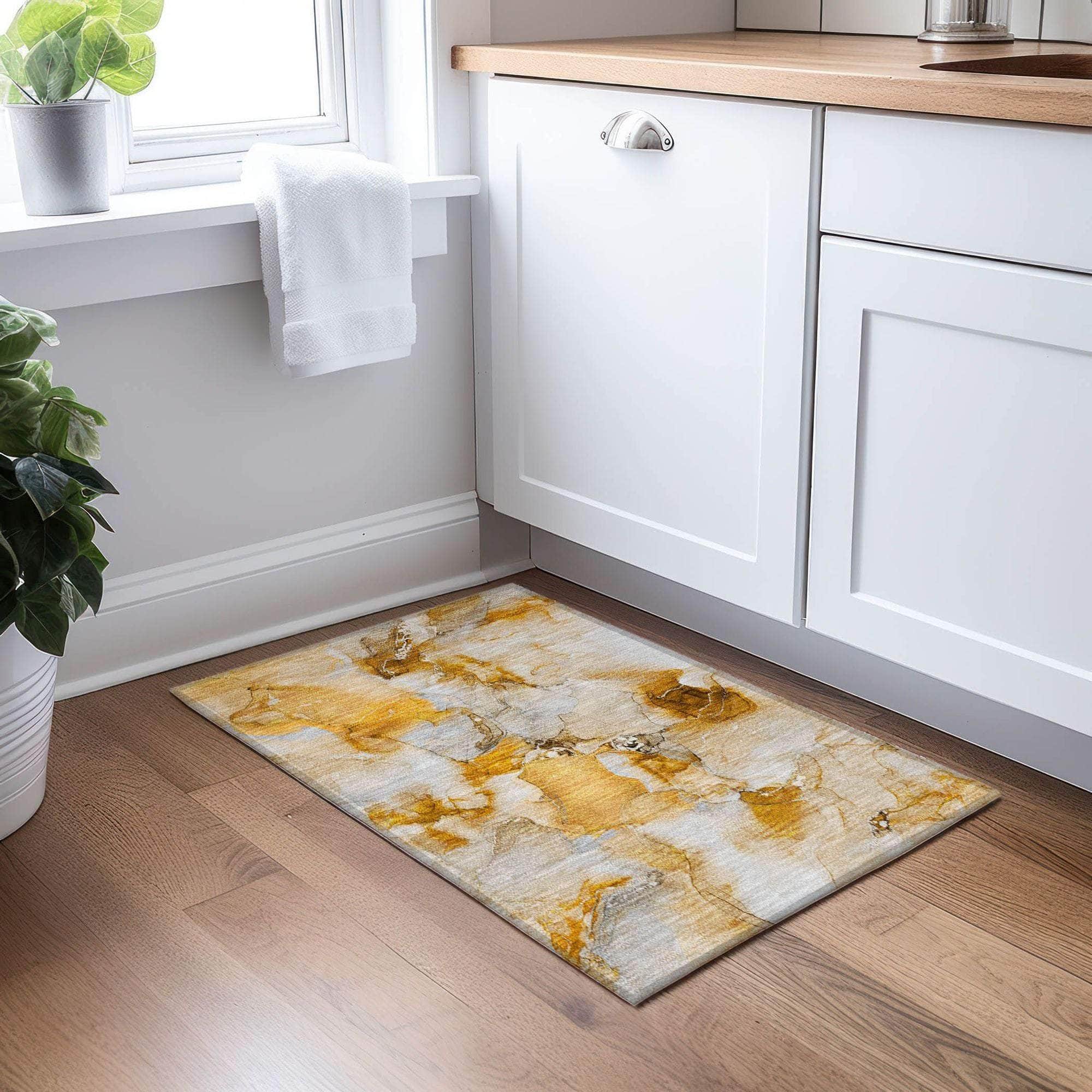 Machine Made ACN526 Orange Rugs