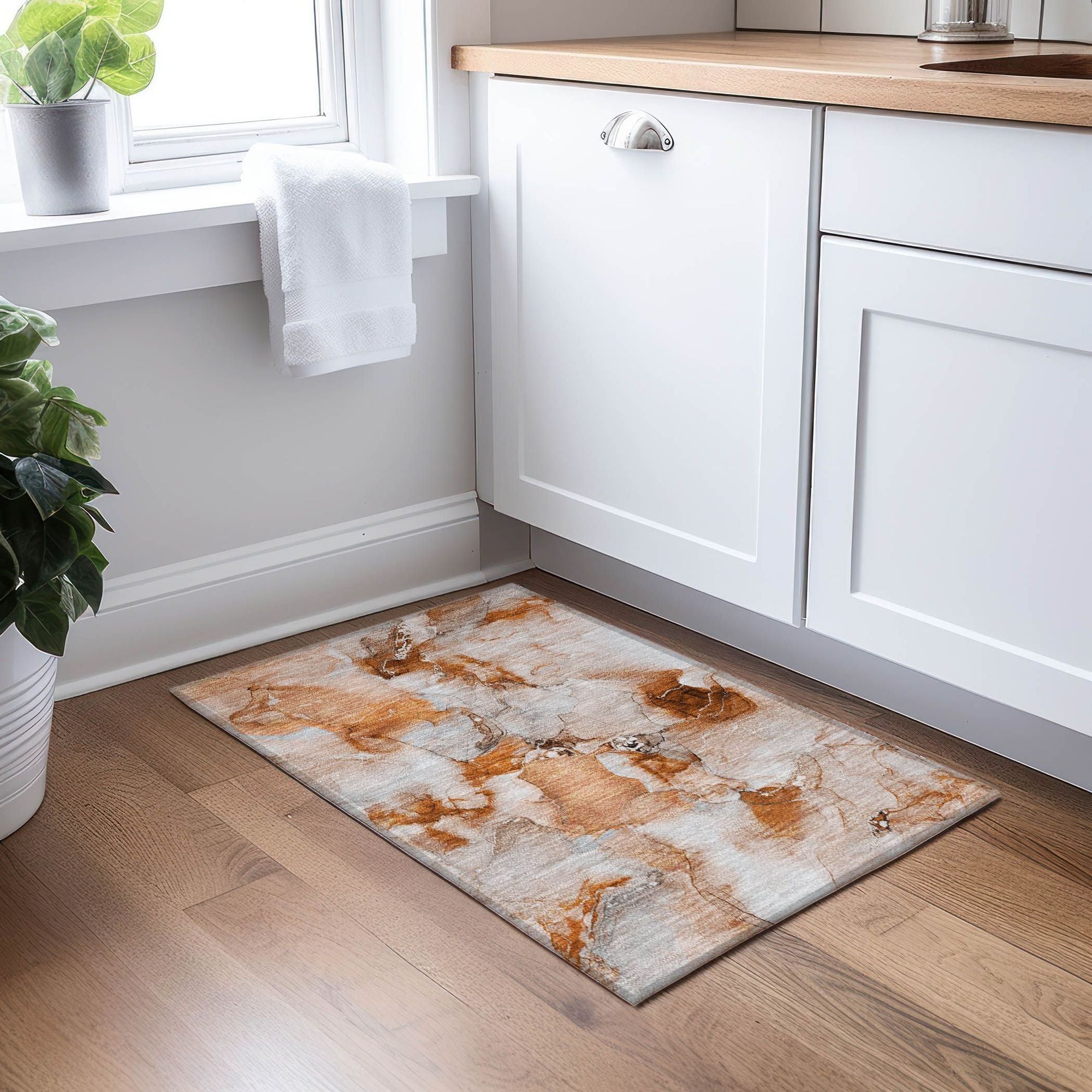 Machine Made ACN526 Paprika Orange Rugs