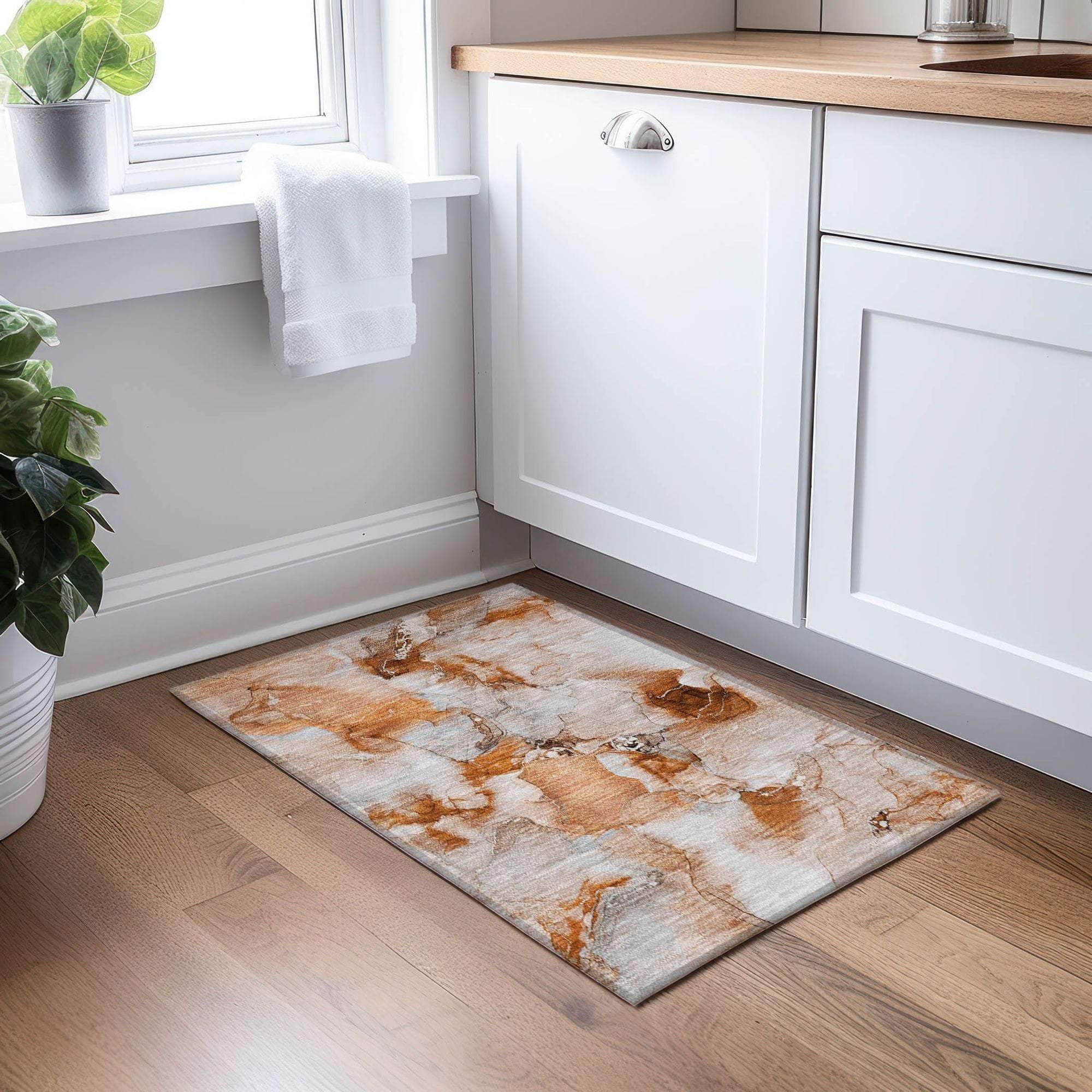 Machine Made ACN526 Paprika Orange Rugs