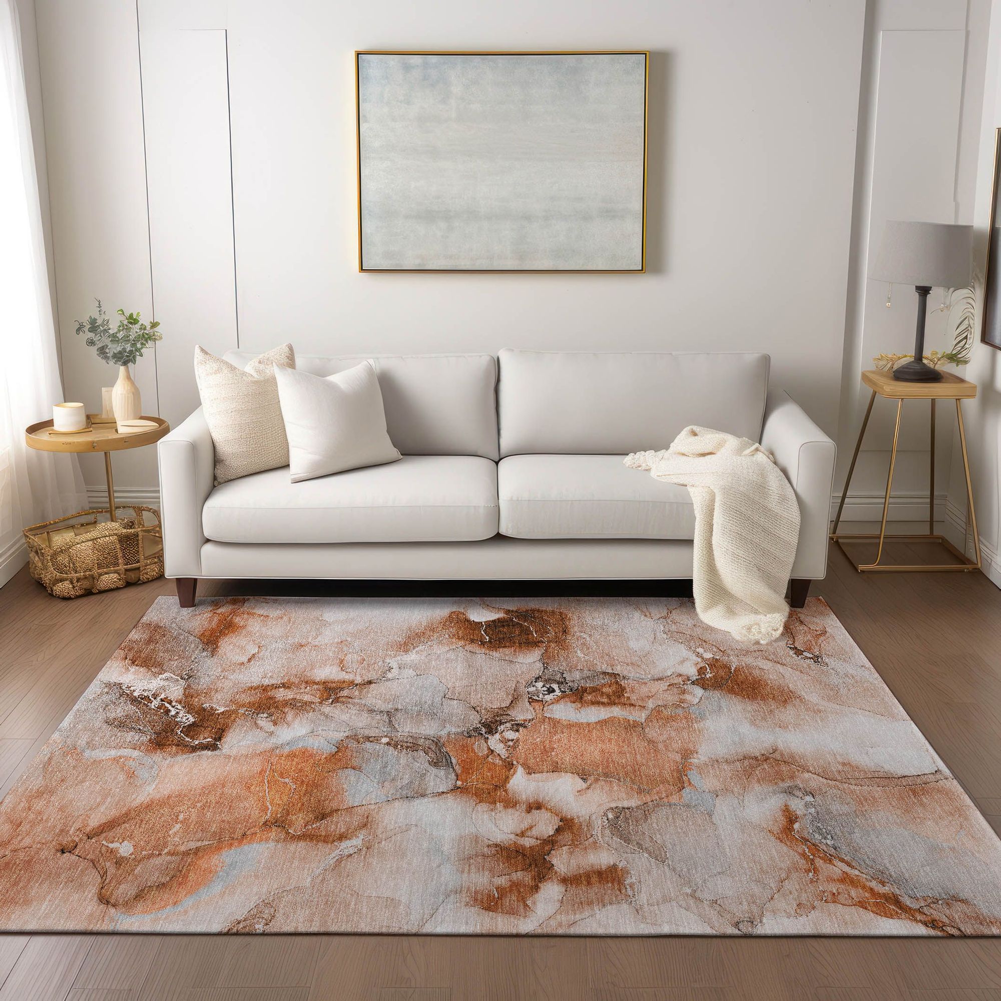 Machine Made ACN526 Paprika Orange Rugs