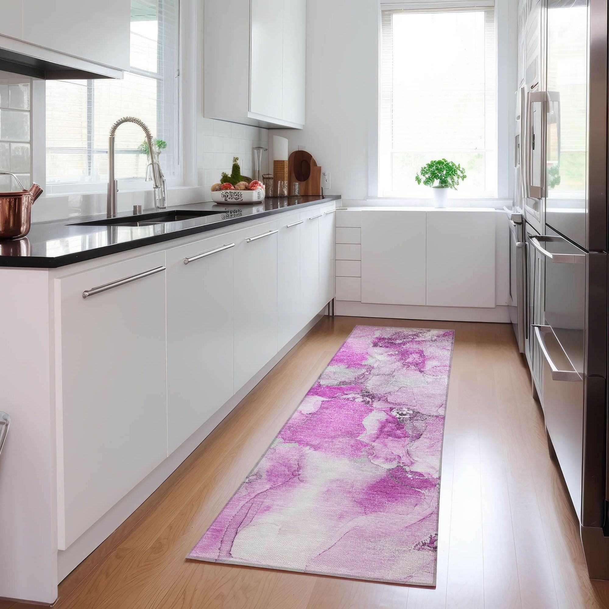 Machine Made ACN526 Pink Rugs