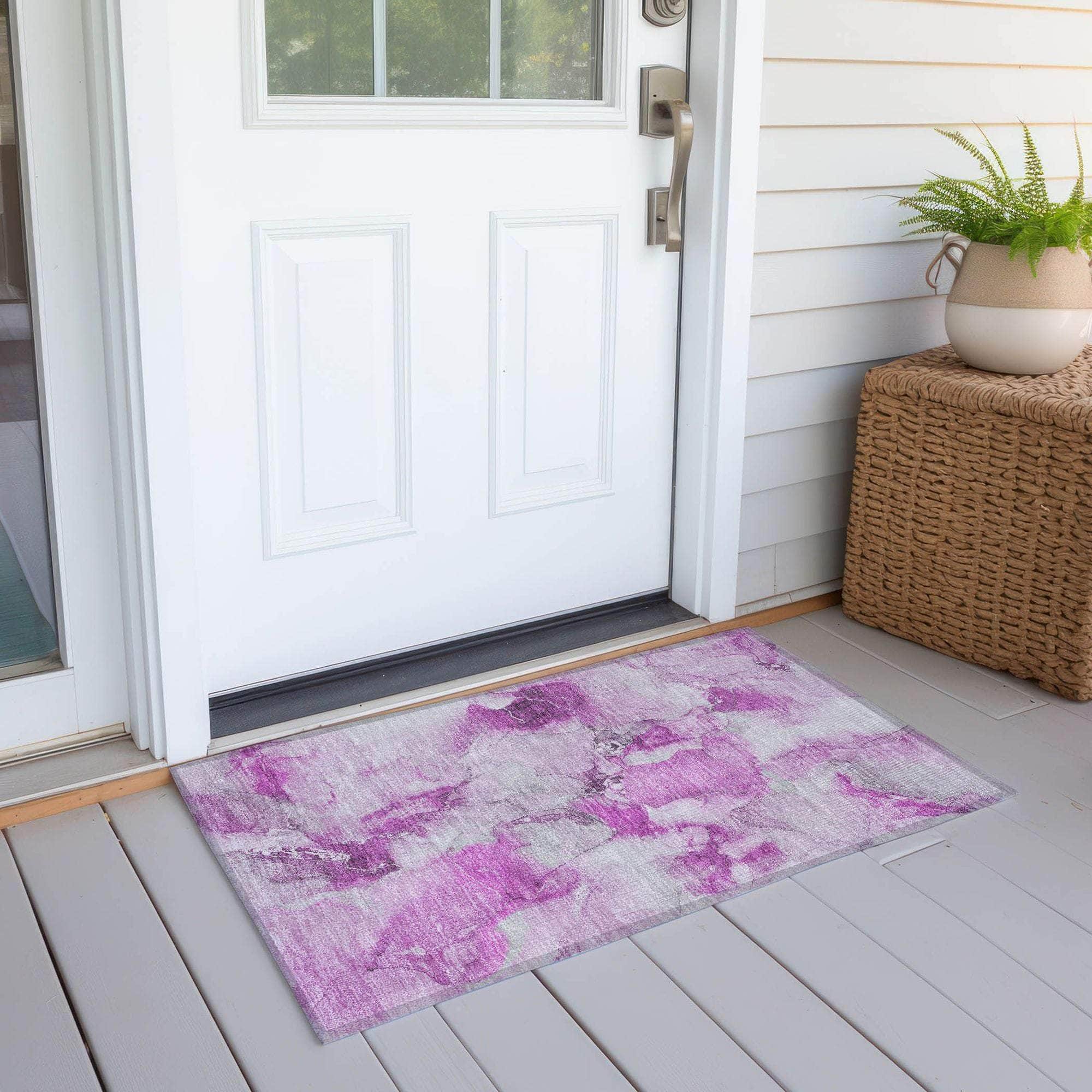 Machine Made ACN526 Pink Rugs