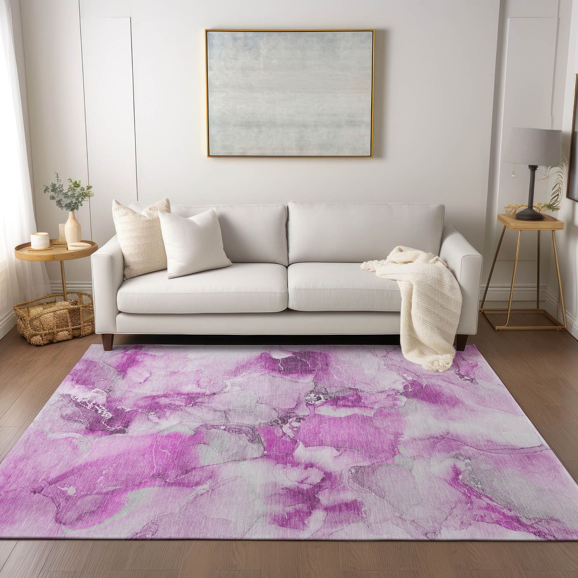 Machine Made ACN526 Pink Rugs