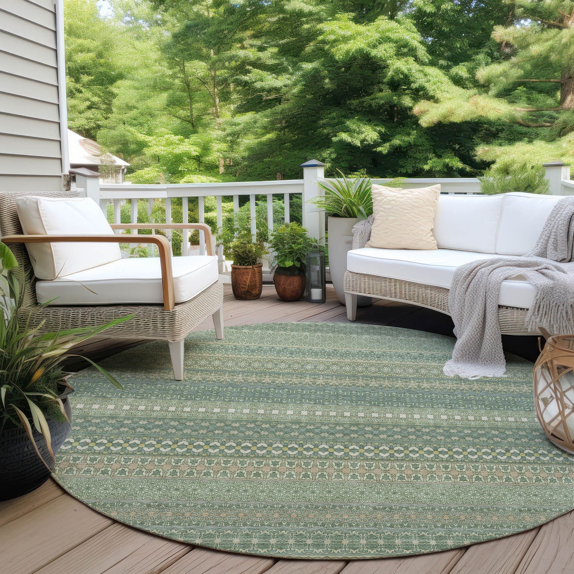 Machine Made ACN527 Aloe Green Rugs