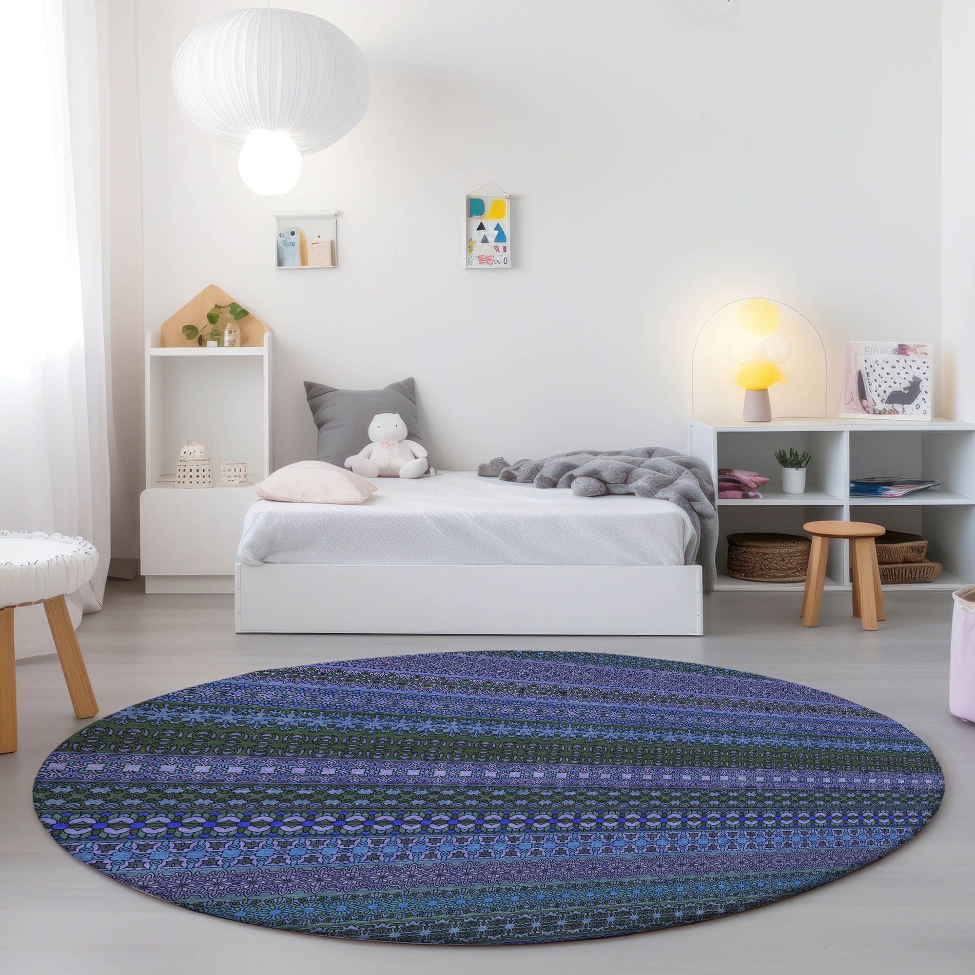 Machine Made ACN527 Blue Rugs