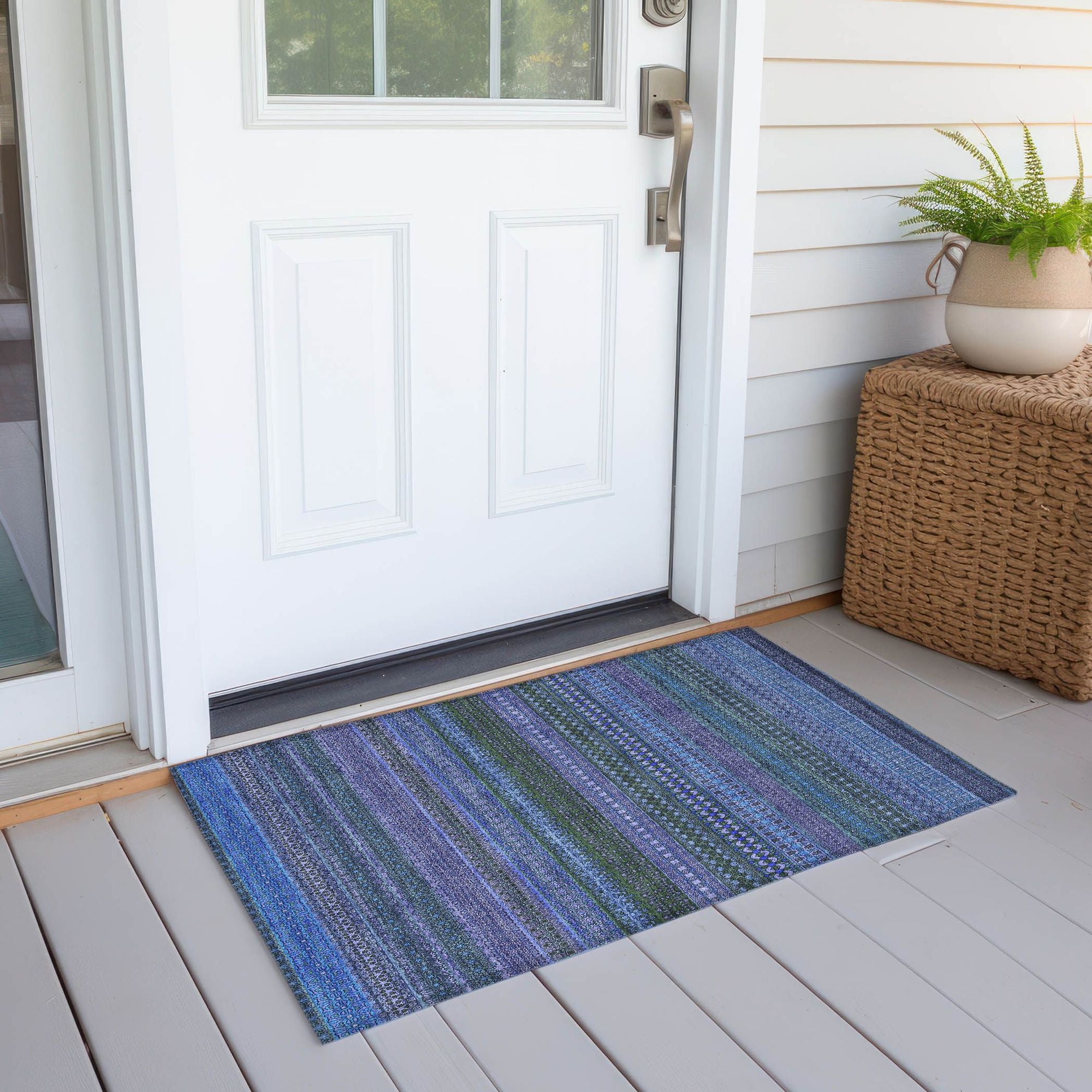 Machine Made ACN527 Blue Rugs