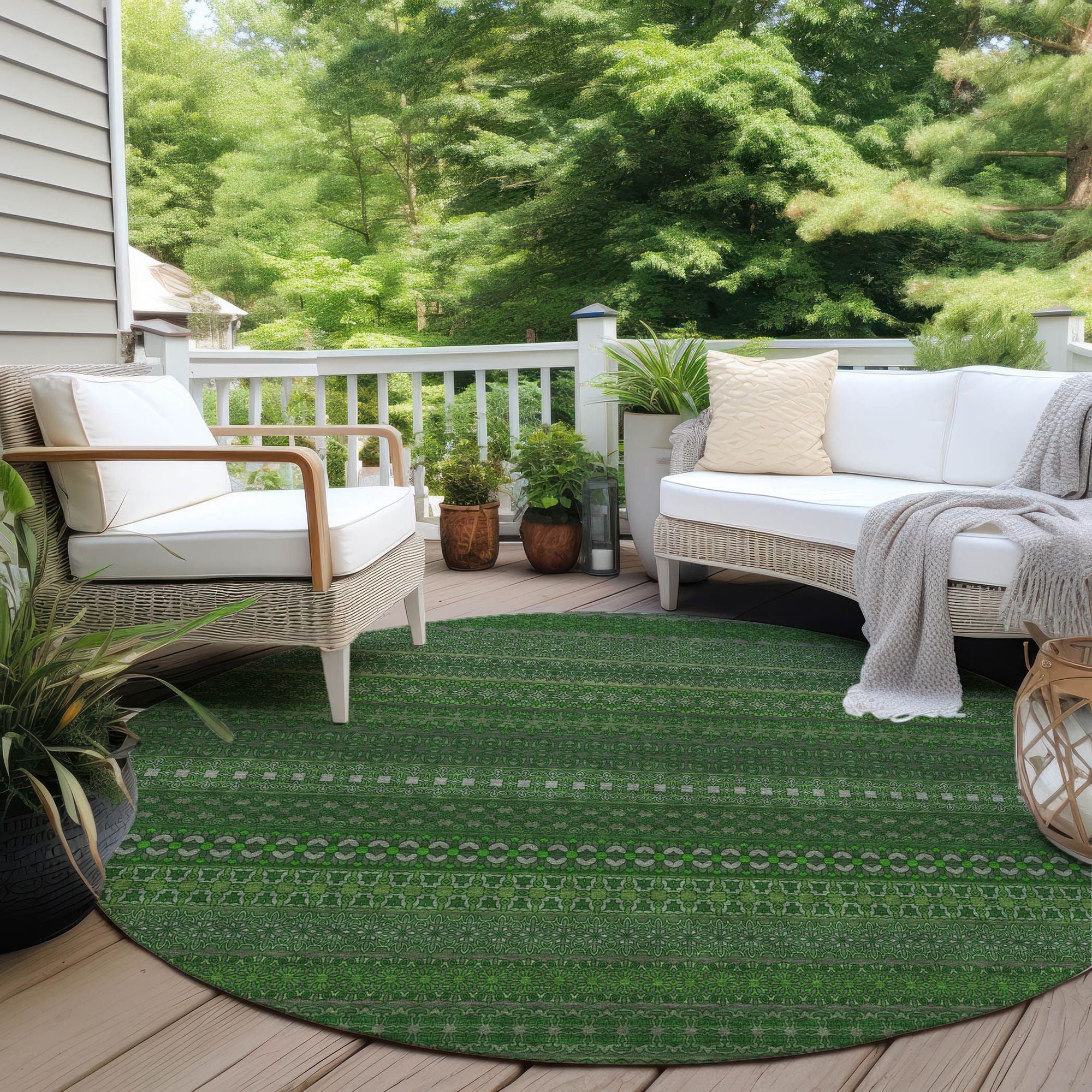 Machine Made ACN527 Fern Green Rugs