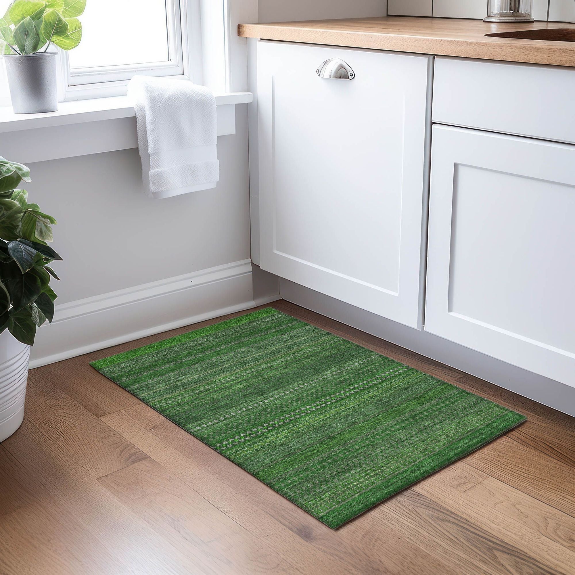 Machine Made ACN527 Fern Green Rugs