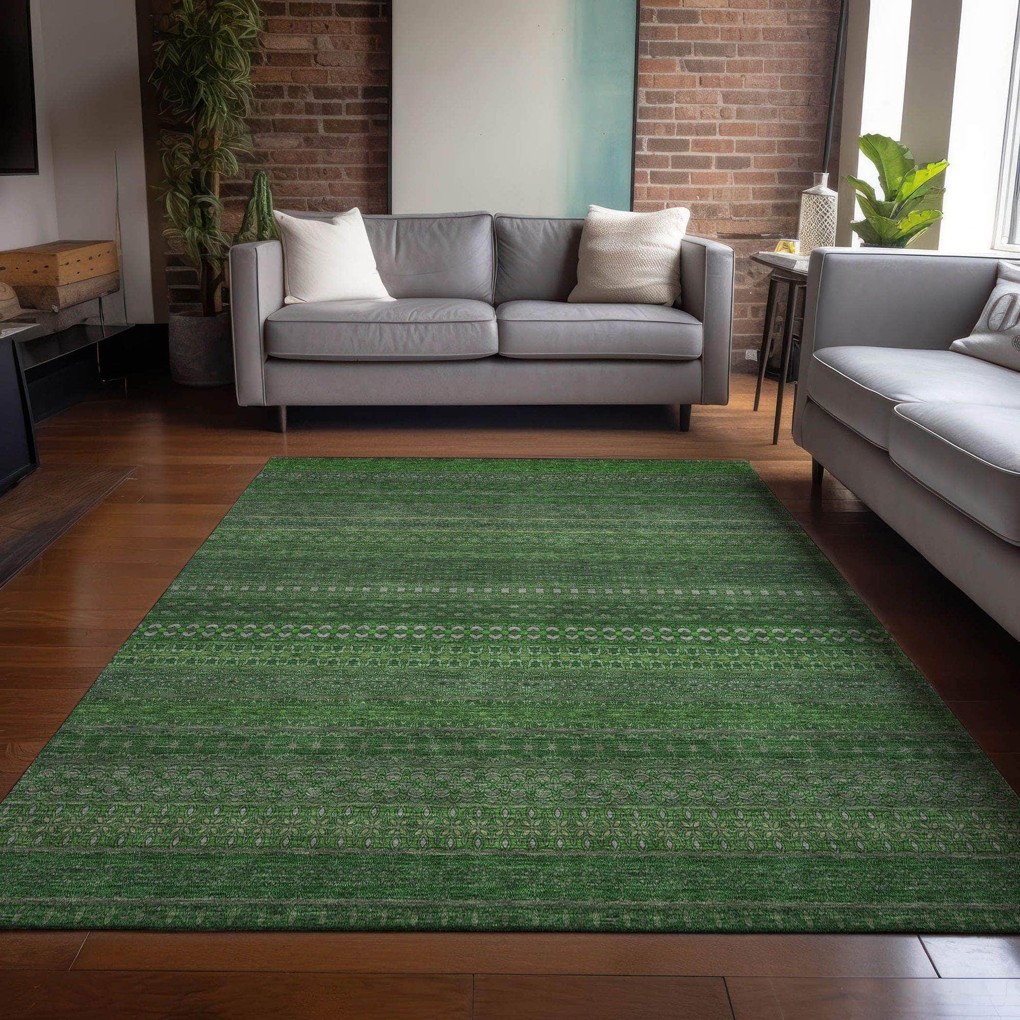 Machine Made ACN527 Fern Green Rugs