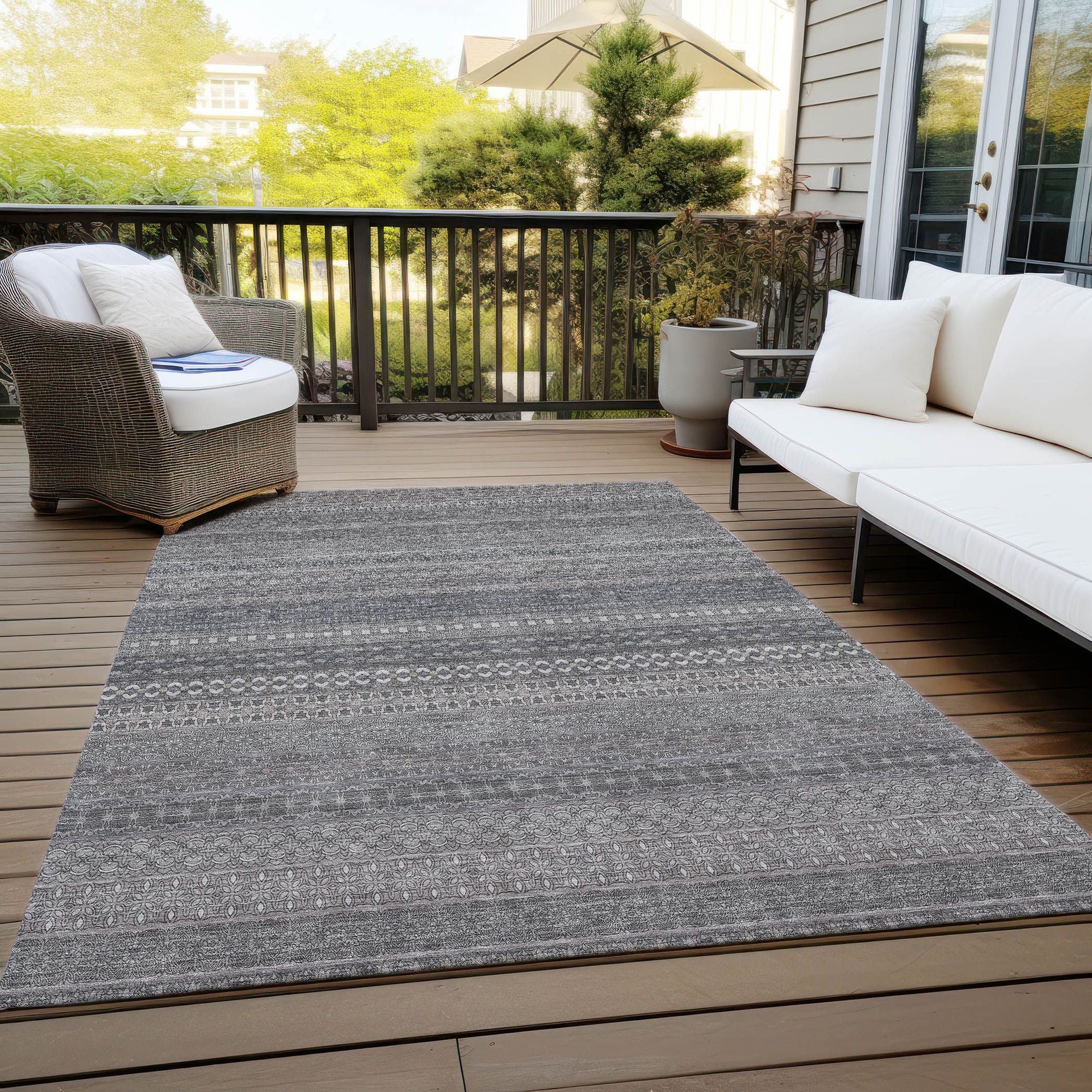 Machine Made ACN527 Gray Rugs