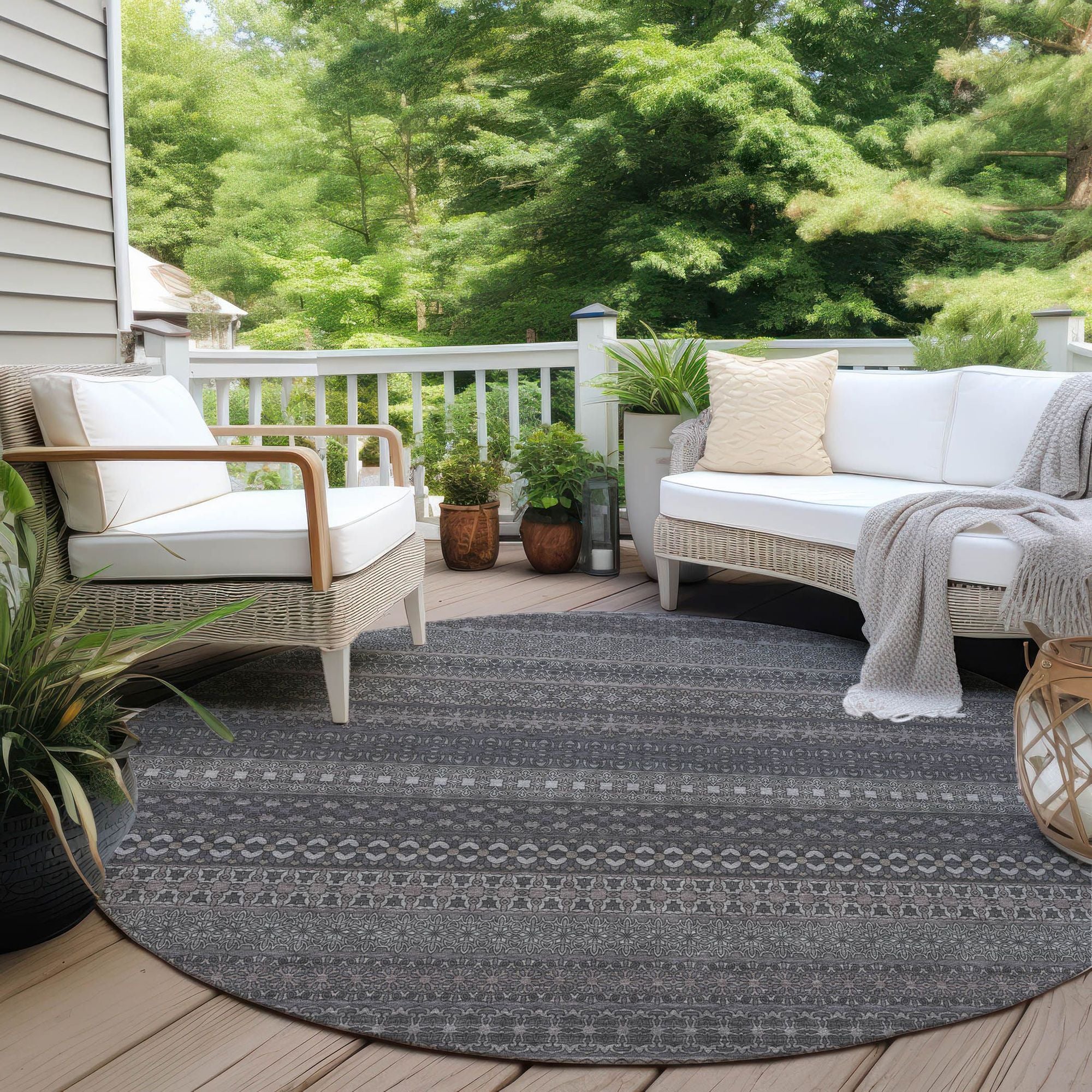 Machine Made ACN527 Gray Rugs