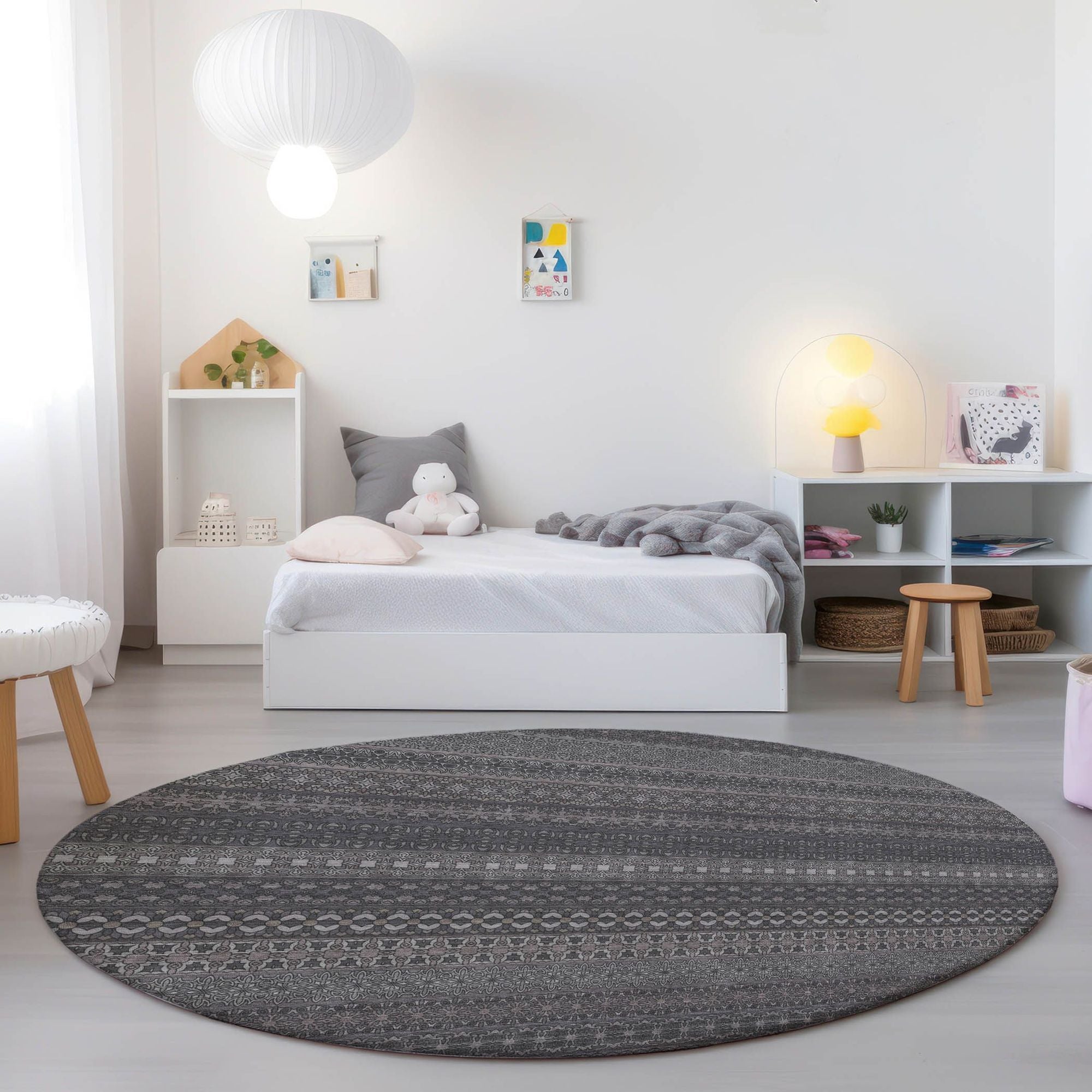Machine Made ACN527 Gray Rugs