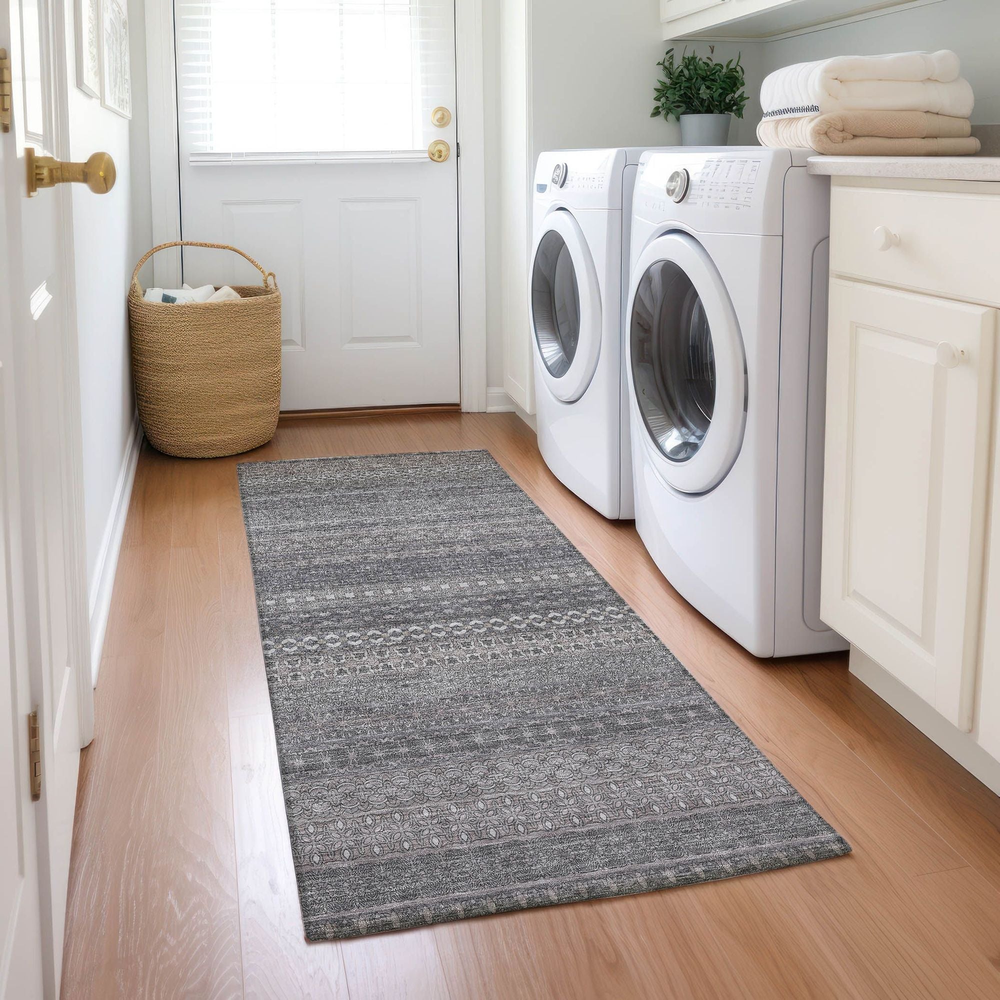 Machine Made ACN527 Gray Rugs