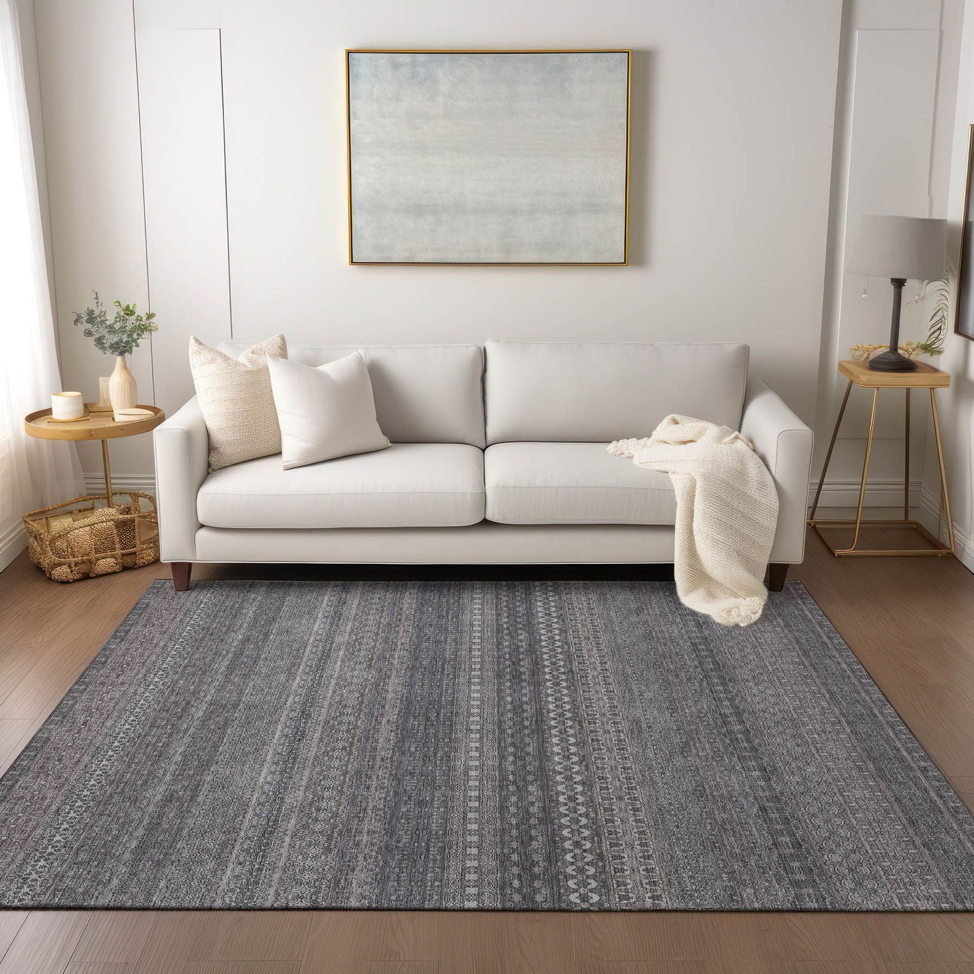 Machine Made ACN527 Gray Rugs