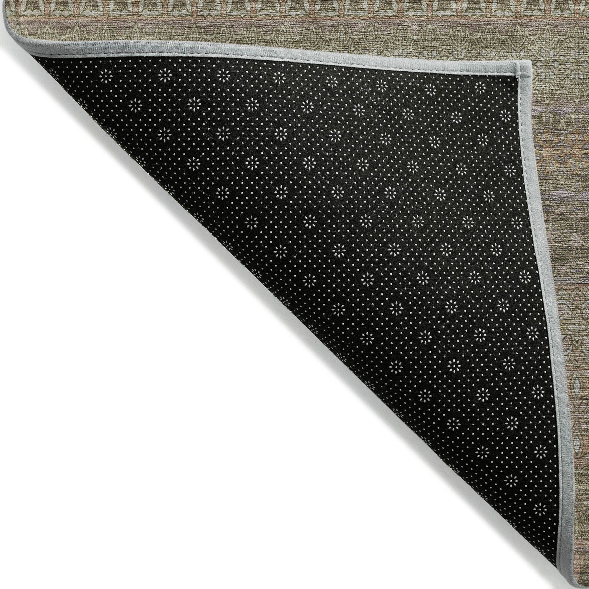 Machine Made ACN527 Khaki Brown Rugs
