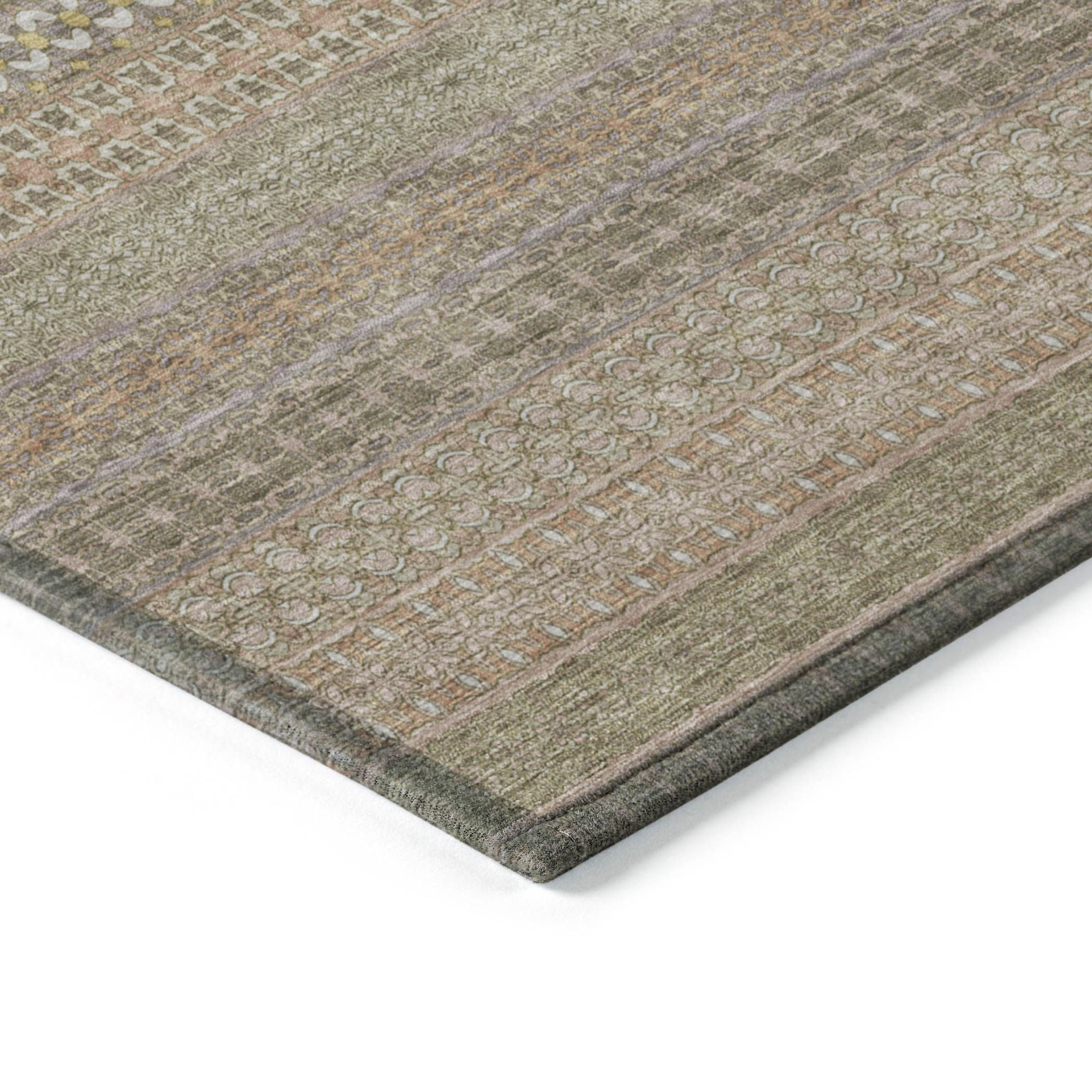 Machine Made ACN527 Khaki Brown Rugs