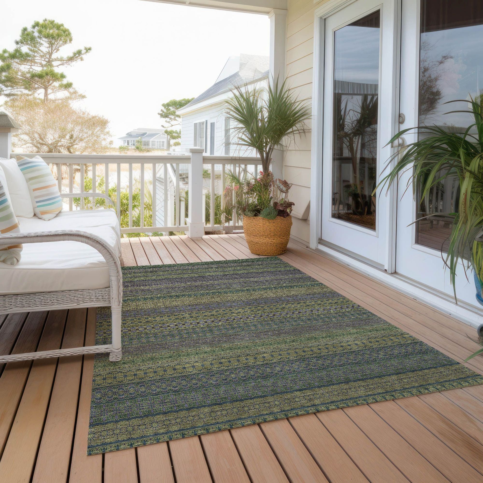 Machine Made ACN527 Olive Green Rugs