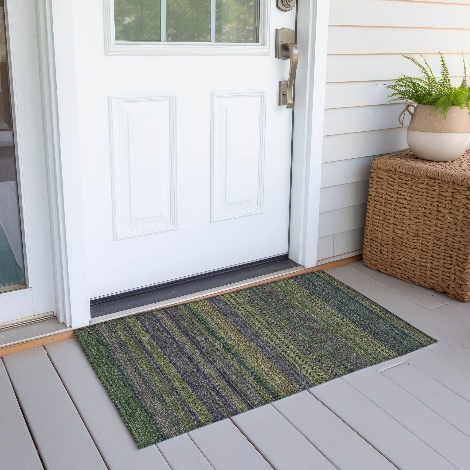 Machine Made ACN527 Olive Green Rugs