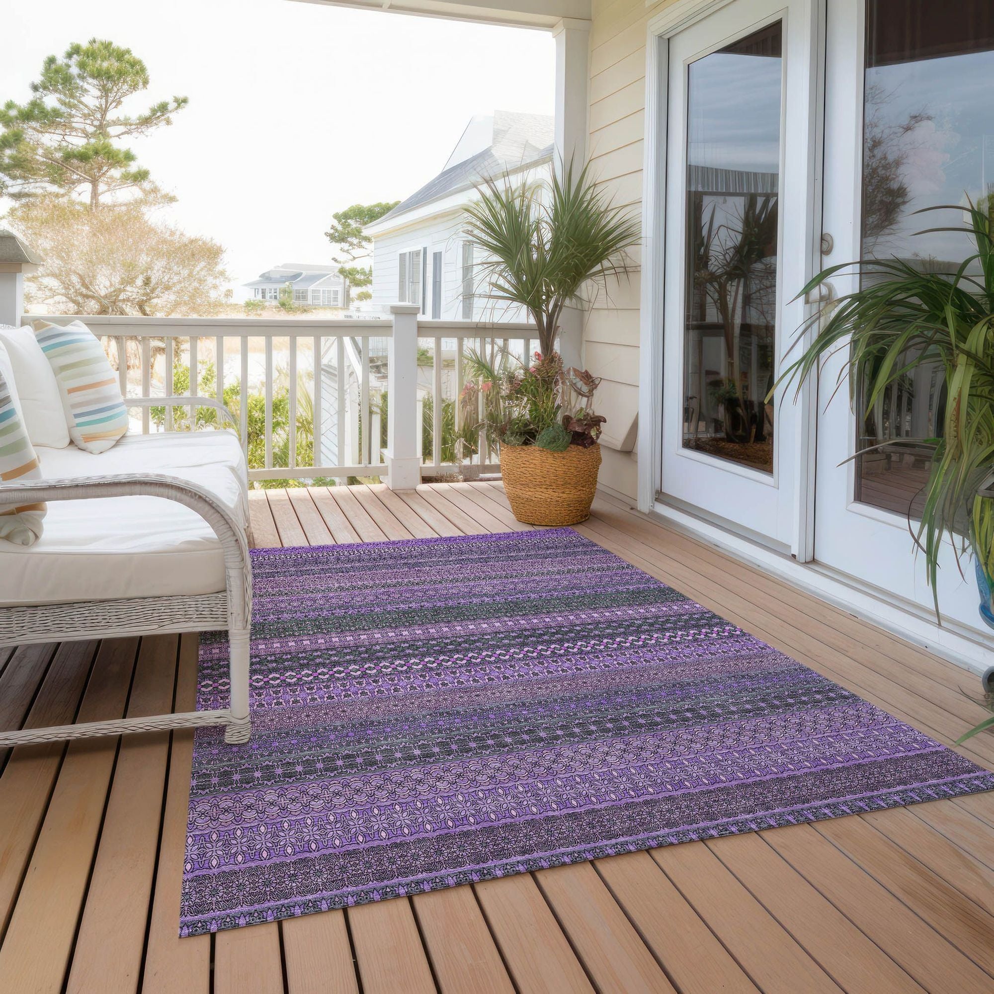 Machine Made ACN527 Purple Rugs